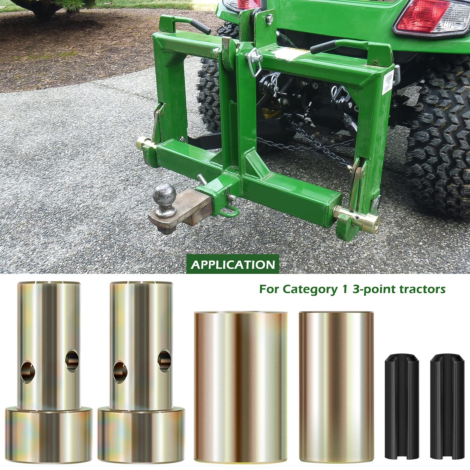 Quick Hitch Adapter Bushings Kit For Category 1 3Point Tractors Heavy Duty Stee