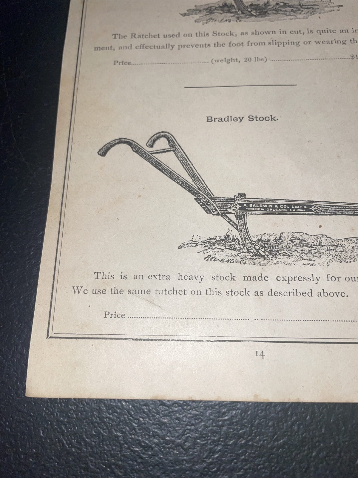 1891 Baldwin Georgia & Bradley Plow Farm Advertising – New Orleans – Louisiana