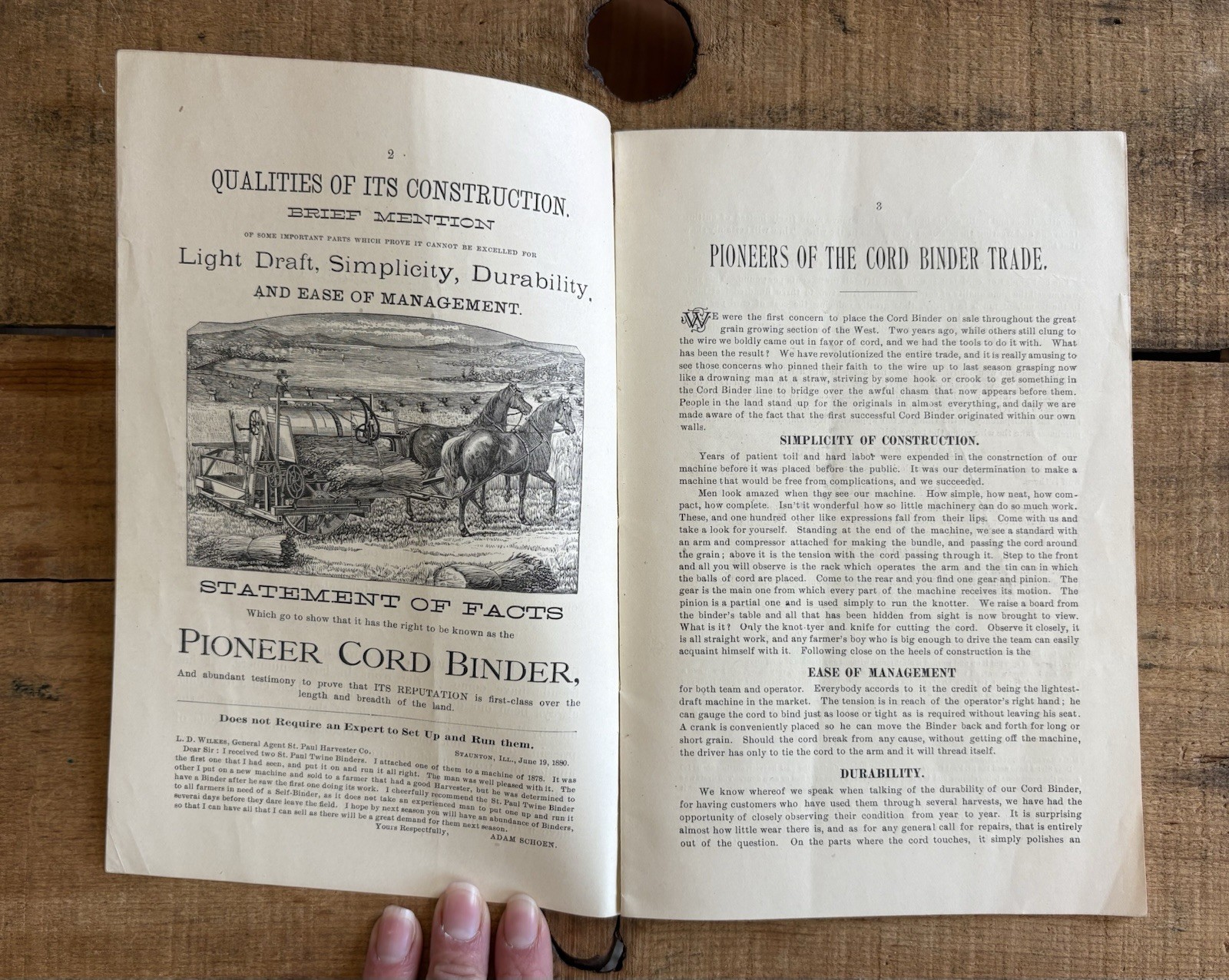 Amazing Seldom Seen Antique 1881 The Saint Paul Harvester Farm Machine Brochure