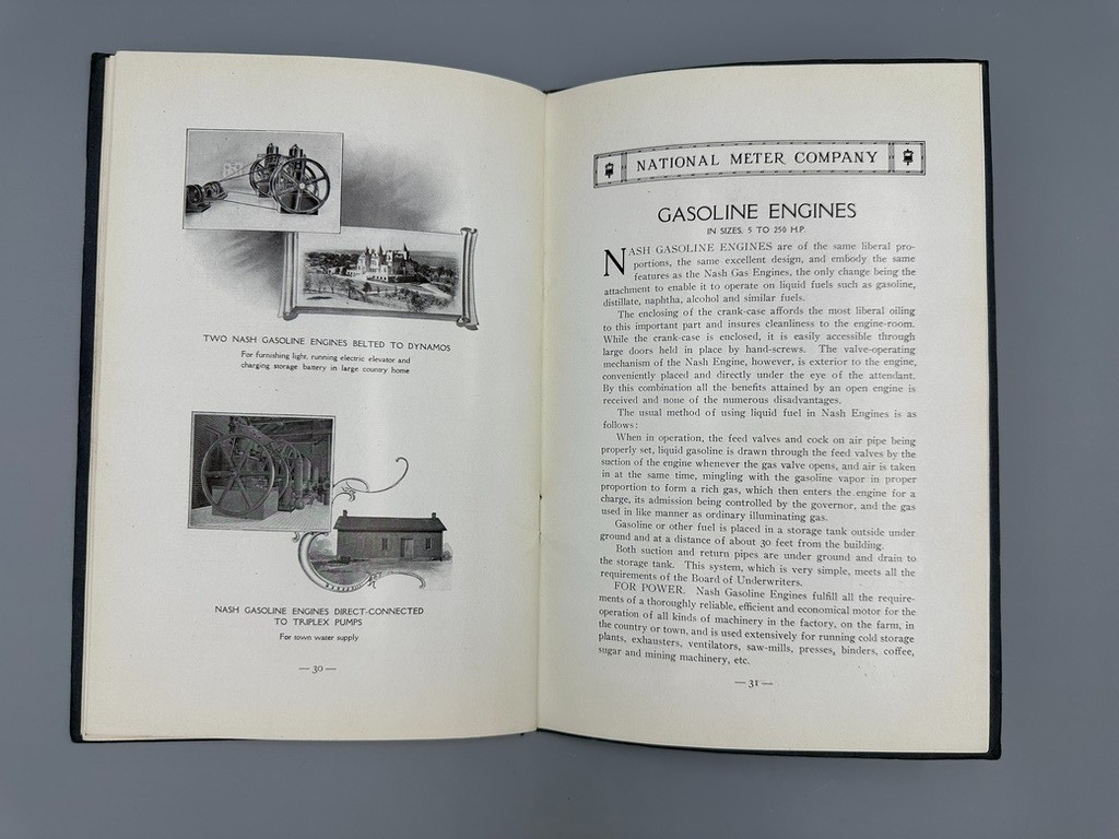 1908 NASH GAS ENGINES National Meter Co CATALOG Antique Advertising