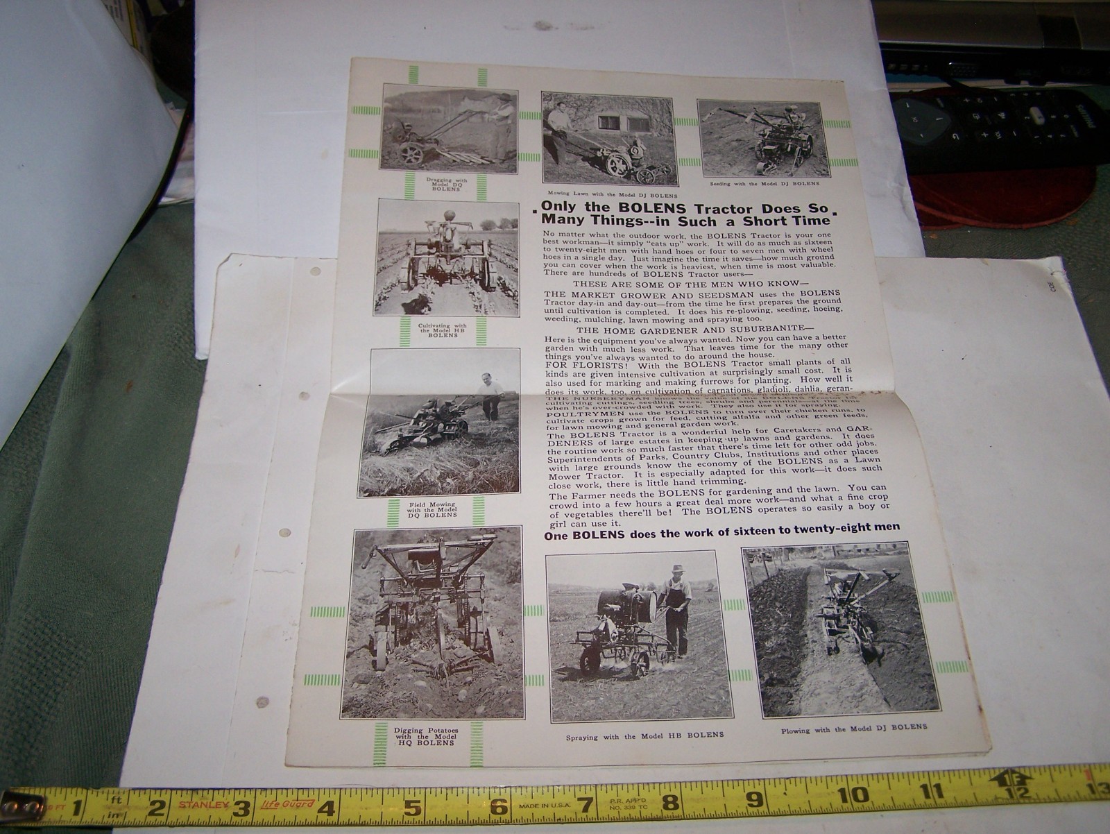 BOLENS Walk Behind Garden Tractor Briggs Stratton Engine Sales Poster Hit Miss