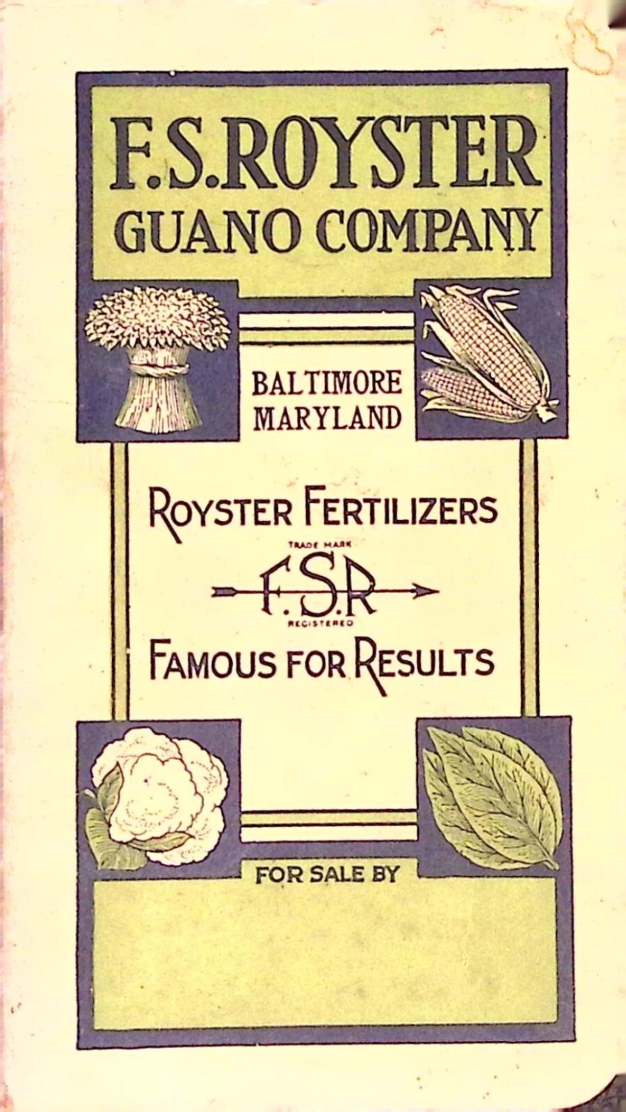 1929 FS Royster Guano Co. Royster Fertilizers Advertising Memo Book