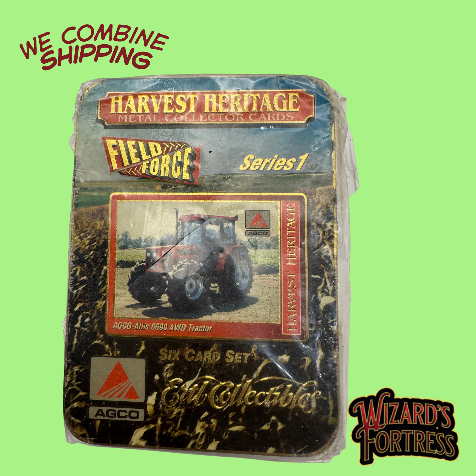 AGCO Harvest Heritage Metal Collector Cards Series 1 Ertl Tin 1996 Field Force