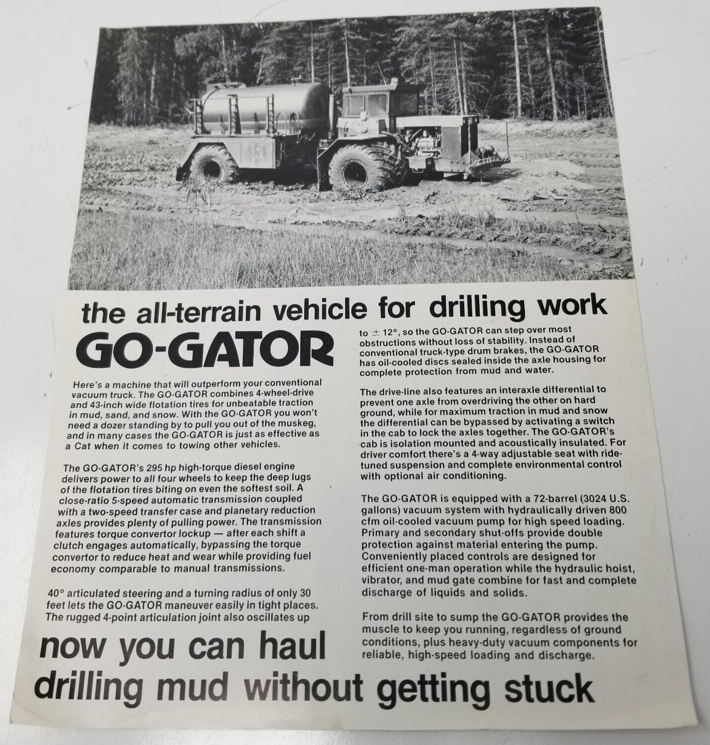 Go Gator All Terrain Vehicle Drilling Work 1984 Ag Chem Specifications Photos
