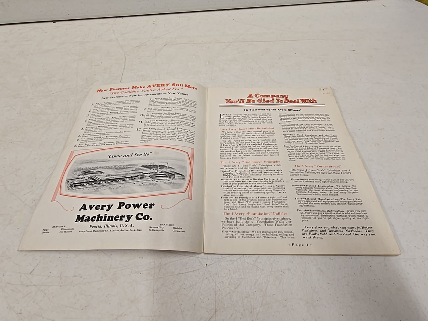Vintage Avery Power Machinery Co Peoria IL Advertising Combine Catalog Brochure
