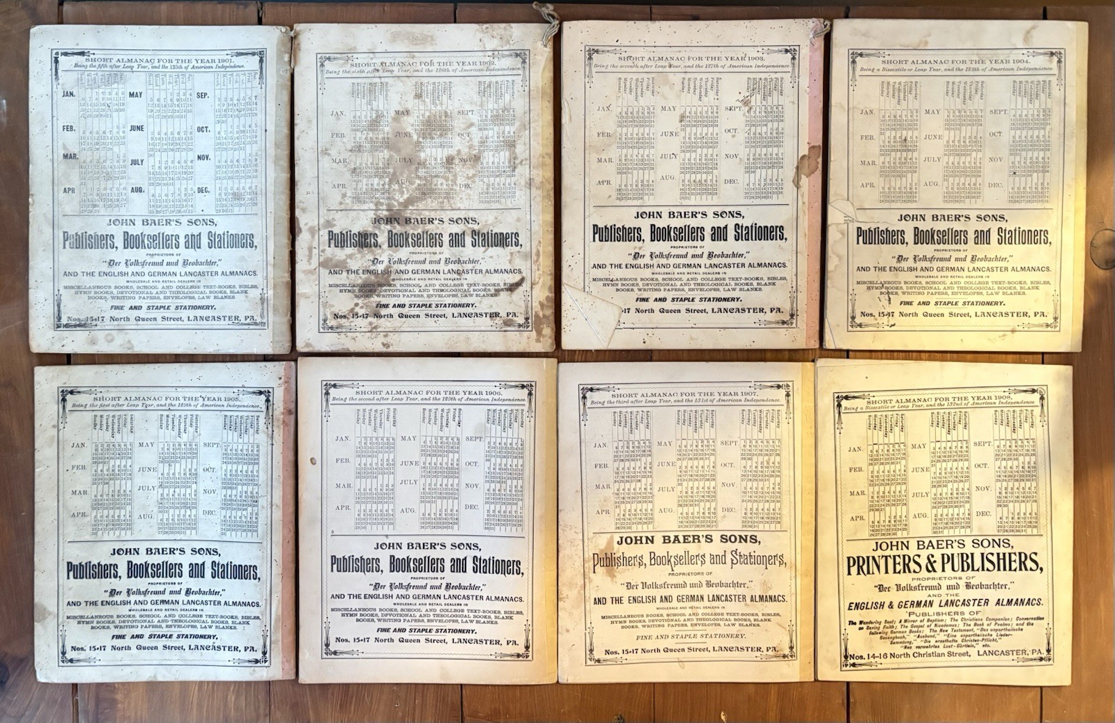 Lot Of 23 John Baer&rsquo;s Agricultural Almanac Lancaster, PA Antique! 1900’s