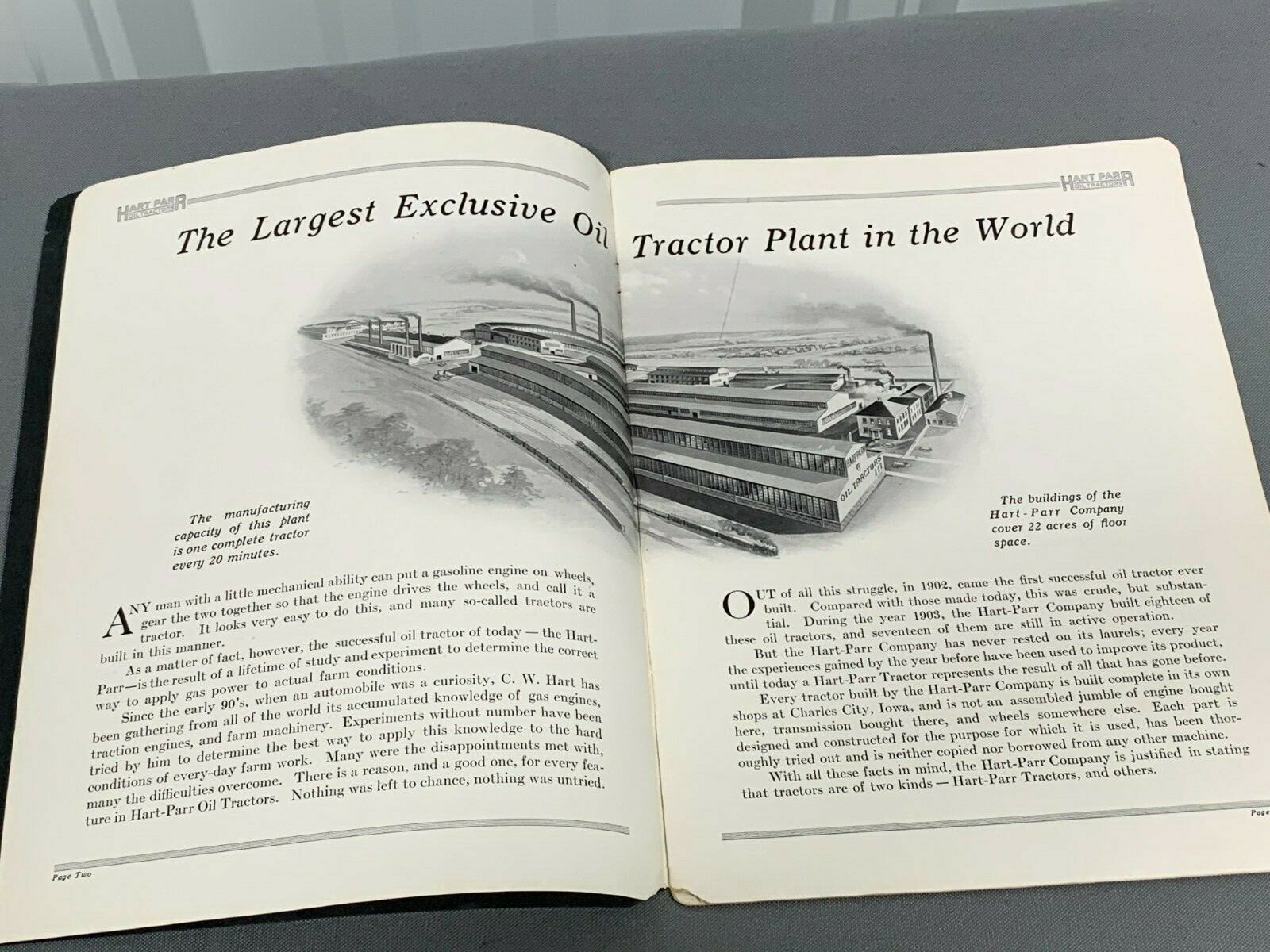 Vintage 1910&rsquo;s HART PARR OILKING 35 Prairie Tractor Sales Brochure Catalog RARE