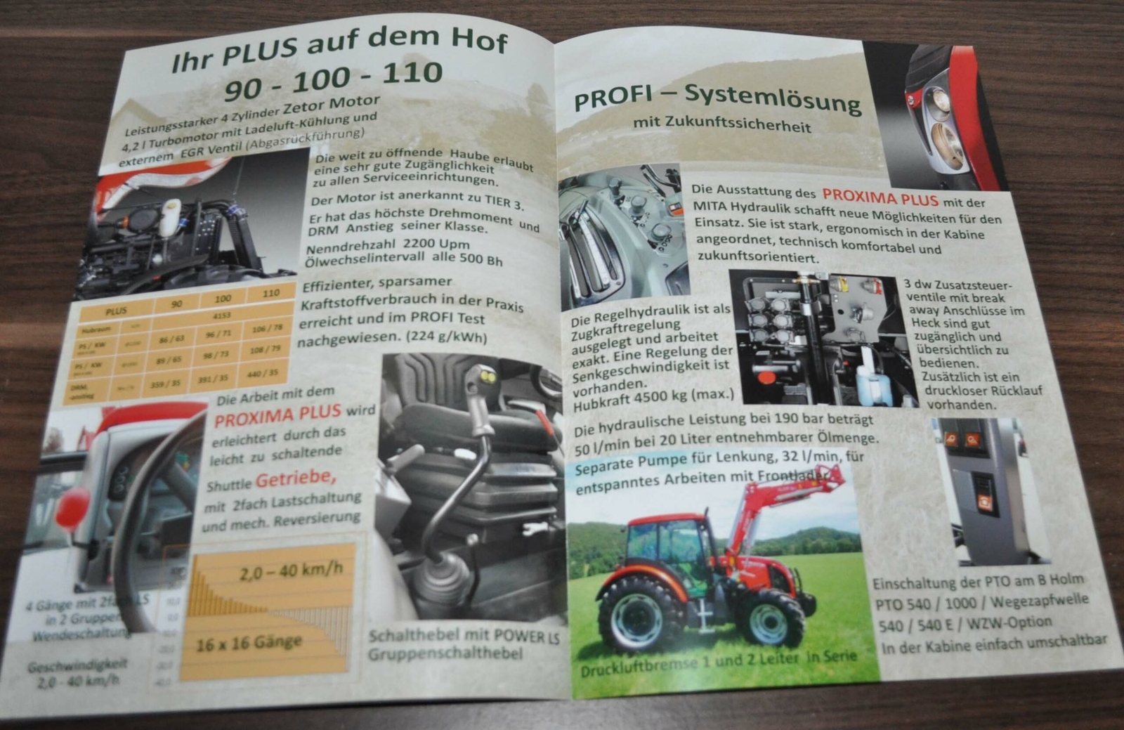 Zetor Proxima Plus 90 100 110 Tractor Specification Brochure Prospekt