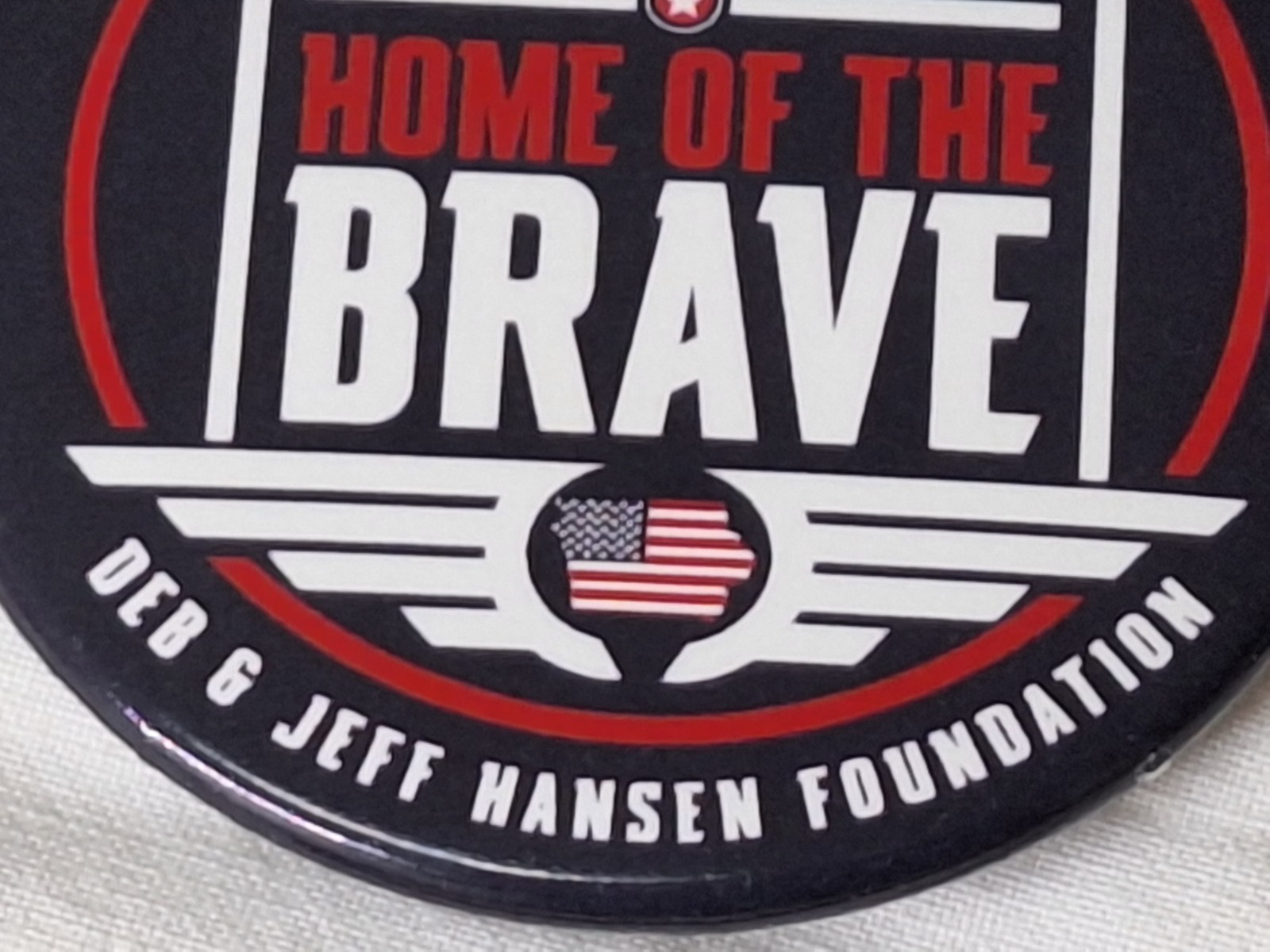 IOWA SELECT FARMS LAND OF THE FREE HOME OF THE BRAVE JEFF HANSEN FOUNDATION PIN