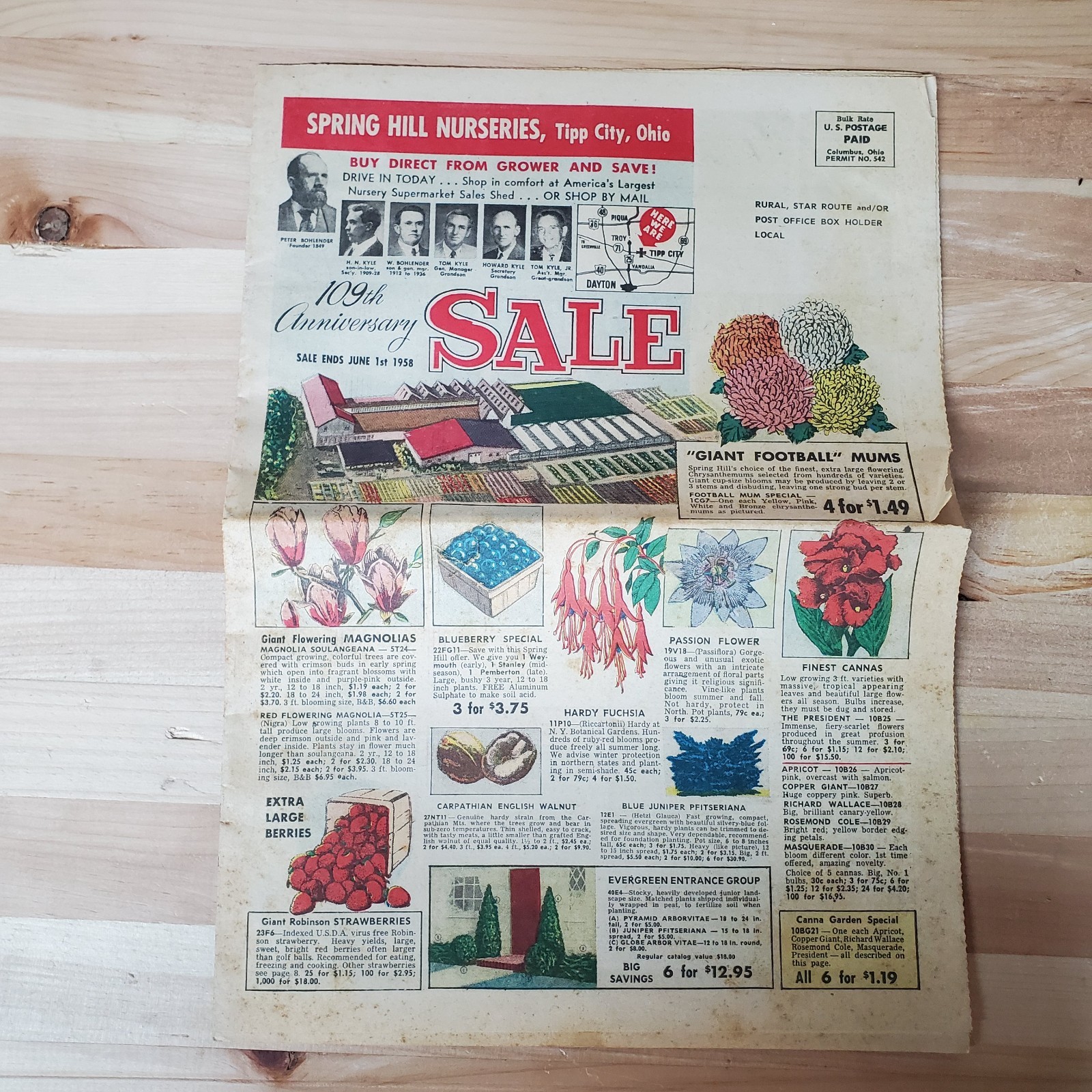 VTG spring 1958 Spring Hill Nurseries catalog; Tipp City, OH 109th Anniversary