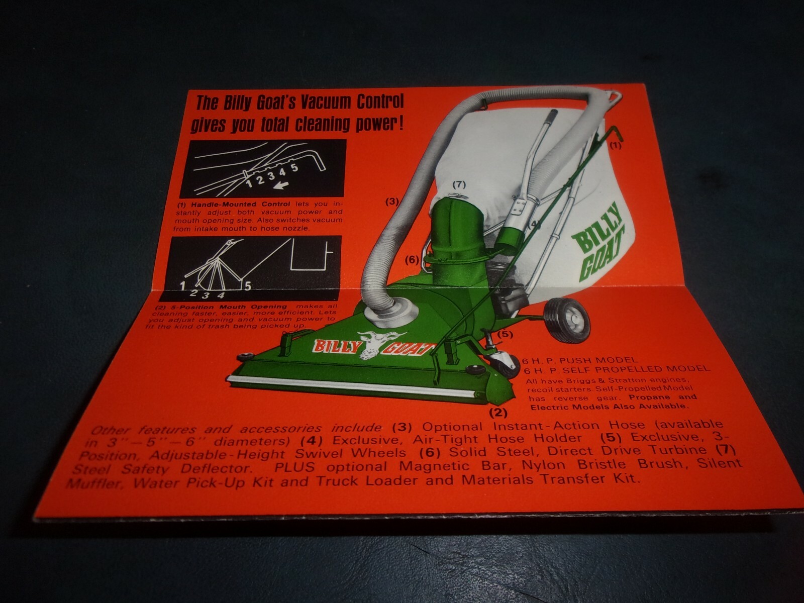BILLY GOAT VACUUM BROCHURE *** VINTAGE ORIGINAL