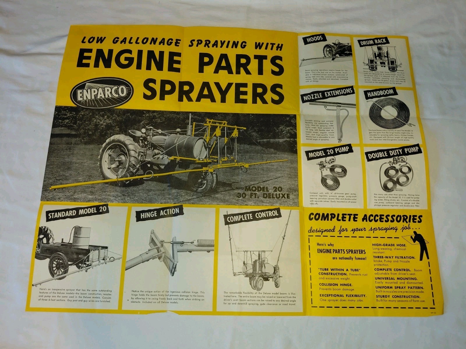 Vintage Enparco Engine Parts Sprayers approx. 22&Prime; x 28&Prime; poster 1-sided