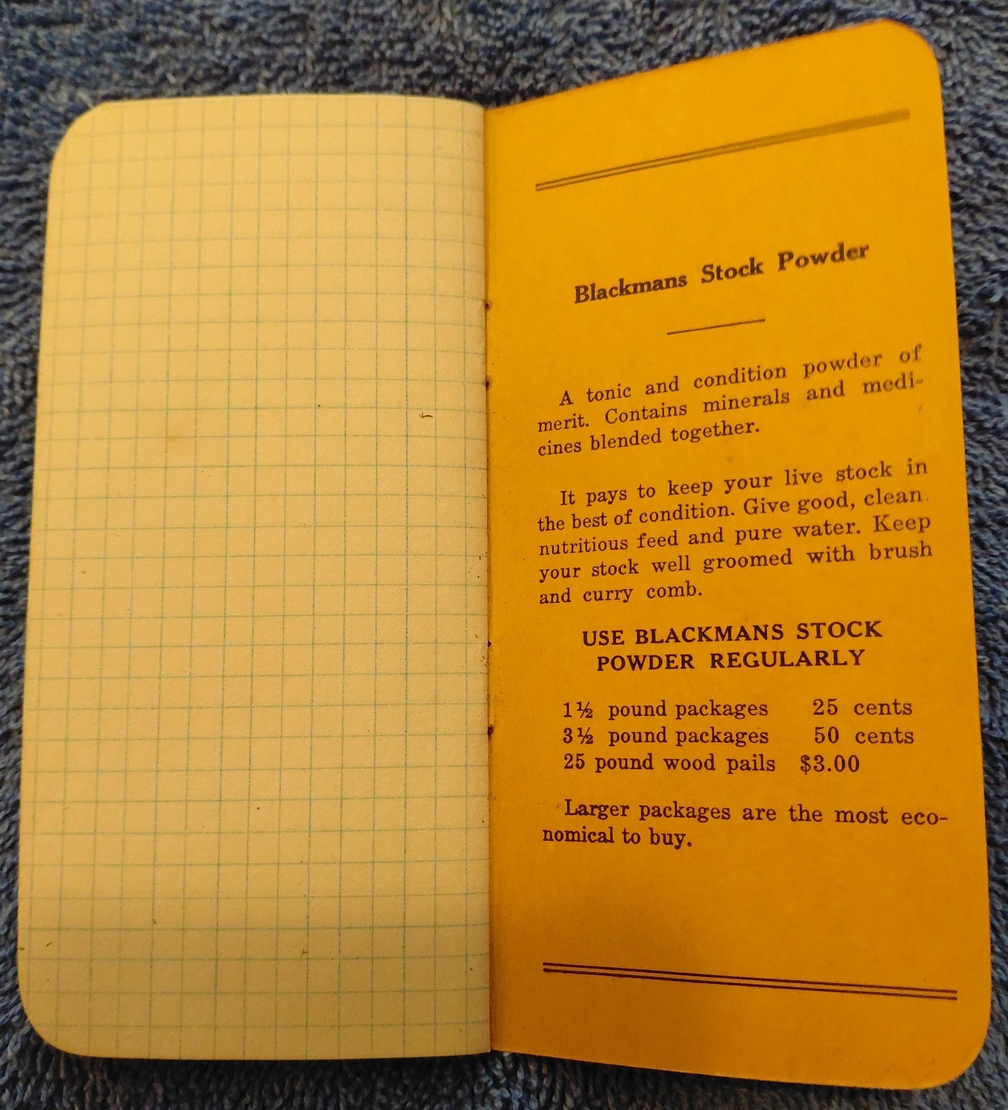 Blackman’s Medicated Salt Brick Memo Book • Chattanooga TN Vintage Livestock Ad
