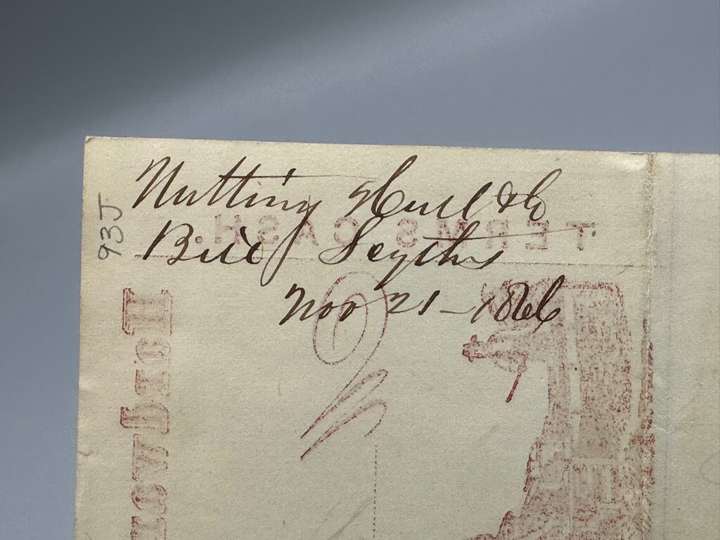 1866 FARM Machinery HARDWARE Seeds TROY NY Advertising Billhead Nutting Hull Inv