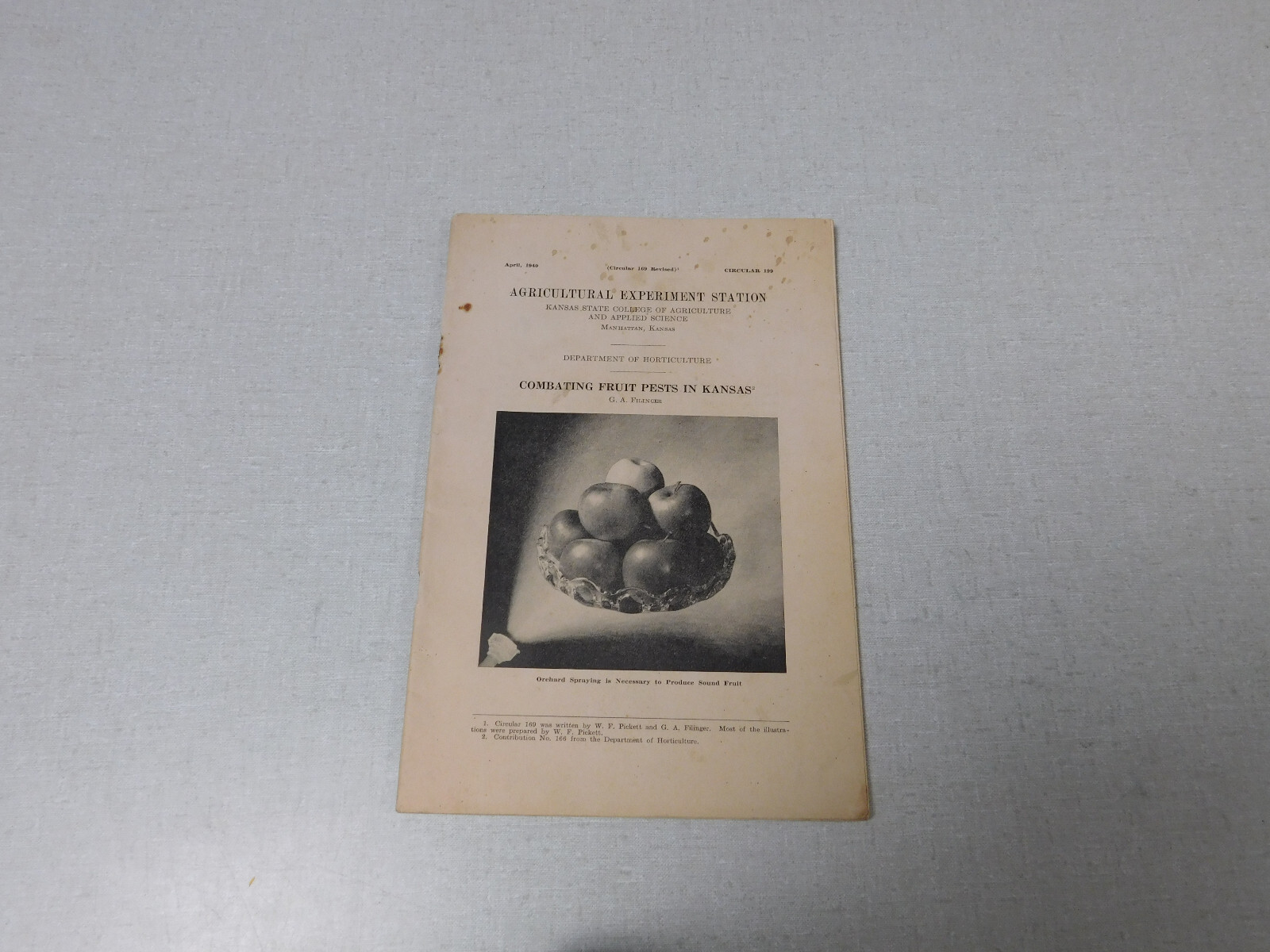 Combating Fruit Pests in Kansas Kansas State College of Agriculture bulletin
