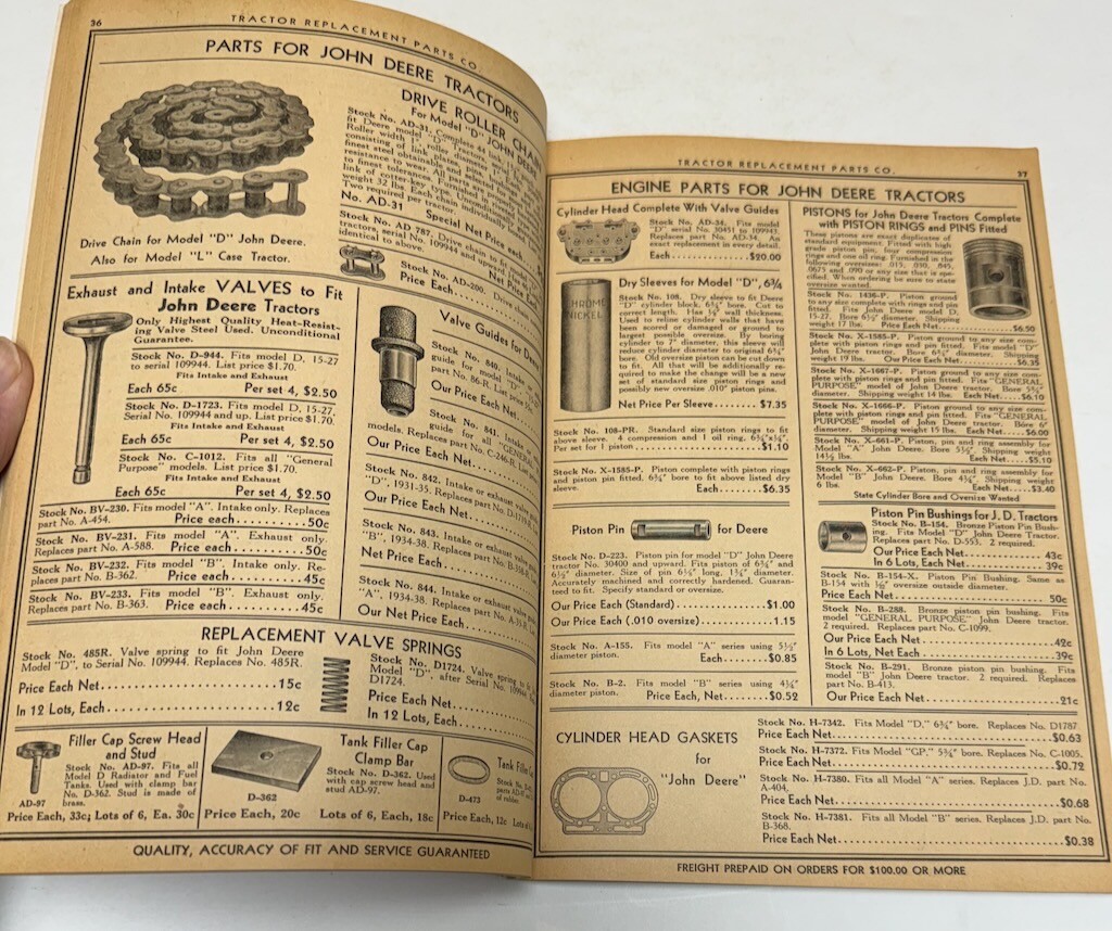 1940 Replacement Parts Catalog John Deere Allis Chalmers MM Case Avery 116 Pages