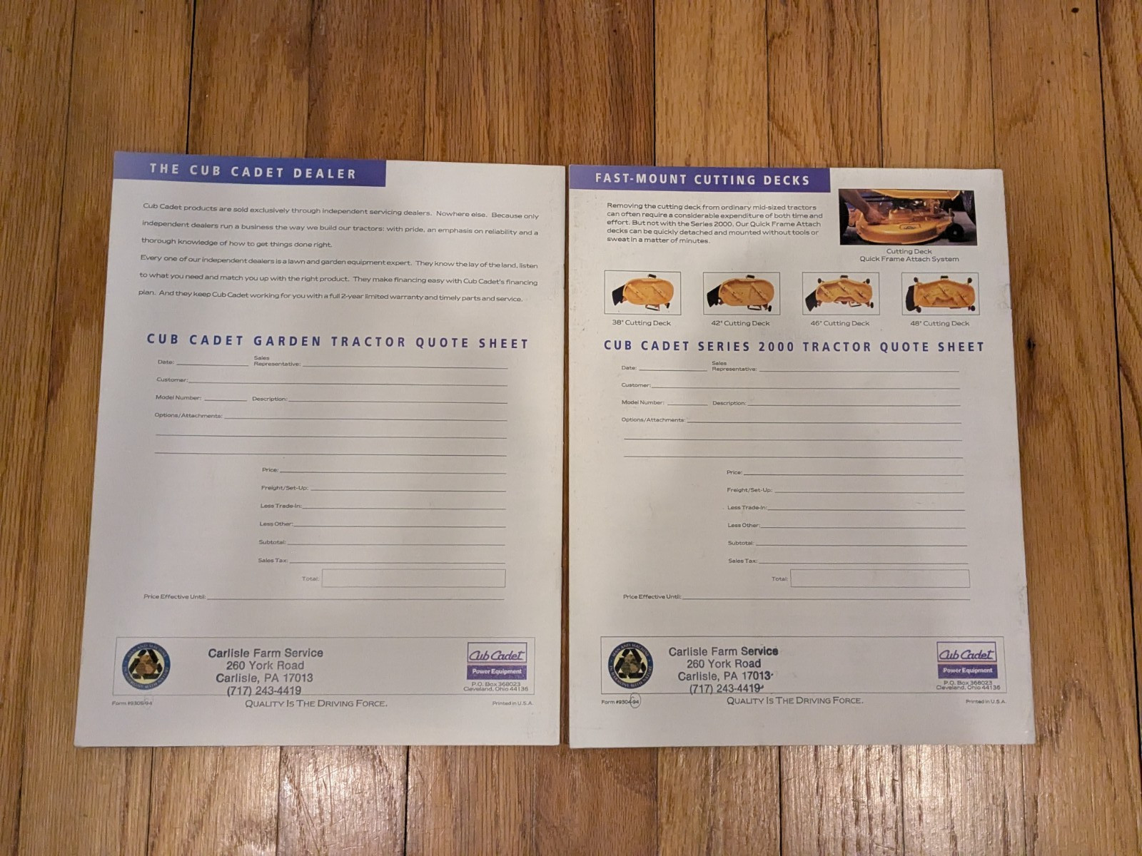 Vintage Cub Cadet Lawn Garden Tractors literature Brochure good condition