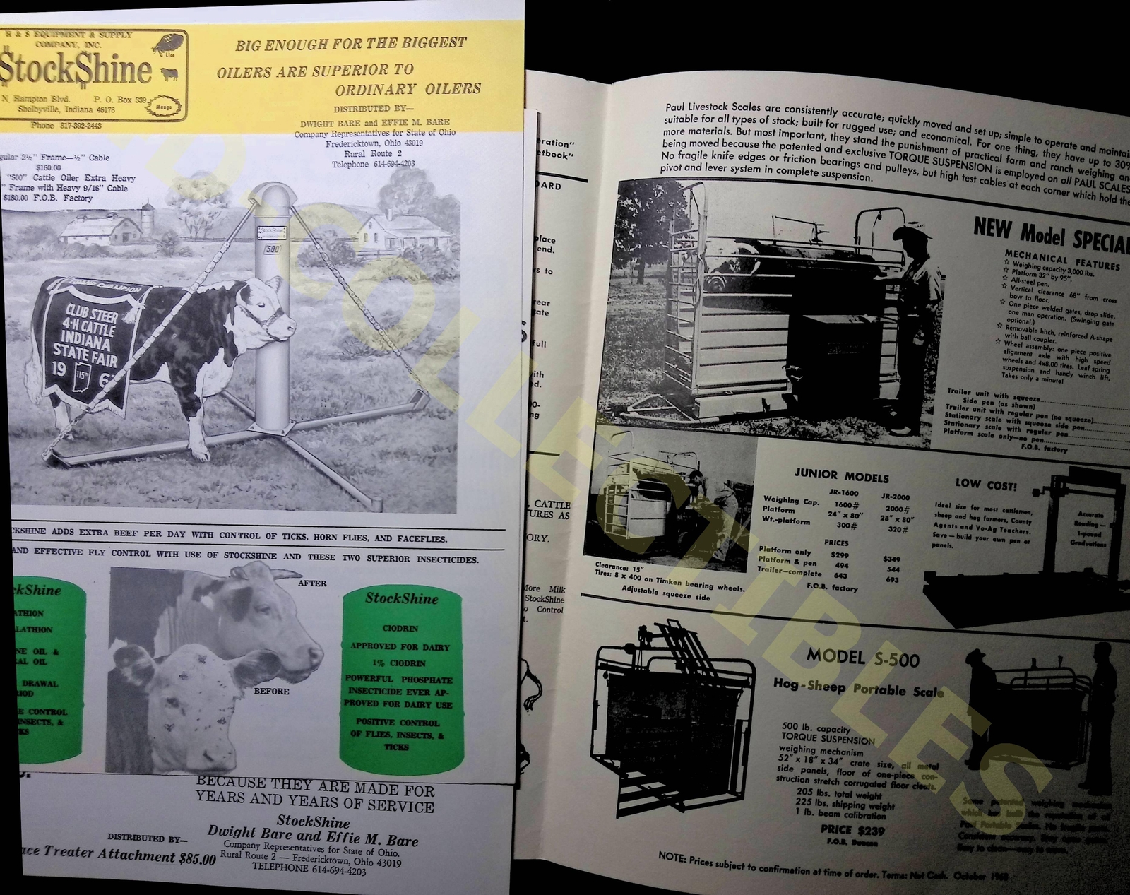 Vintage Farm Brochure StockShine H&S Equipment & Supply 1960s Agricultural