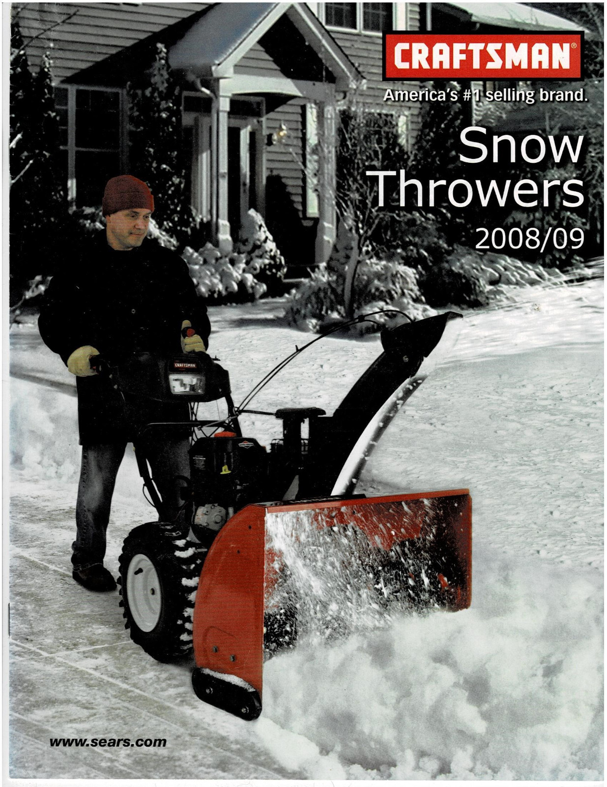 Sears Craftsman 2008/2009 SNOW THROWERS Catalog Brochure