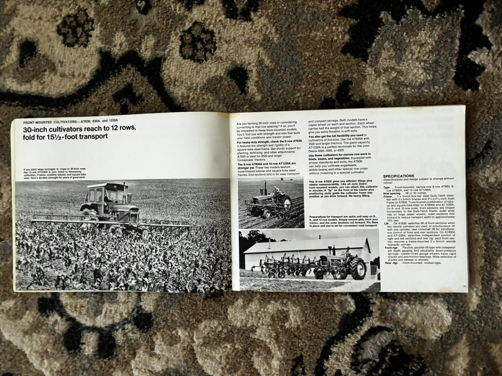 John Deere Row Crop Cultivating Equipment for 1971 Brochure DCPA26