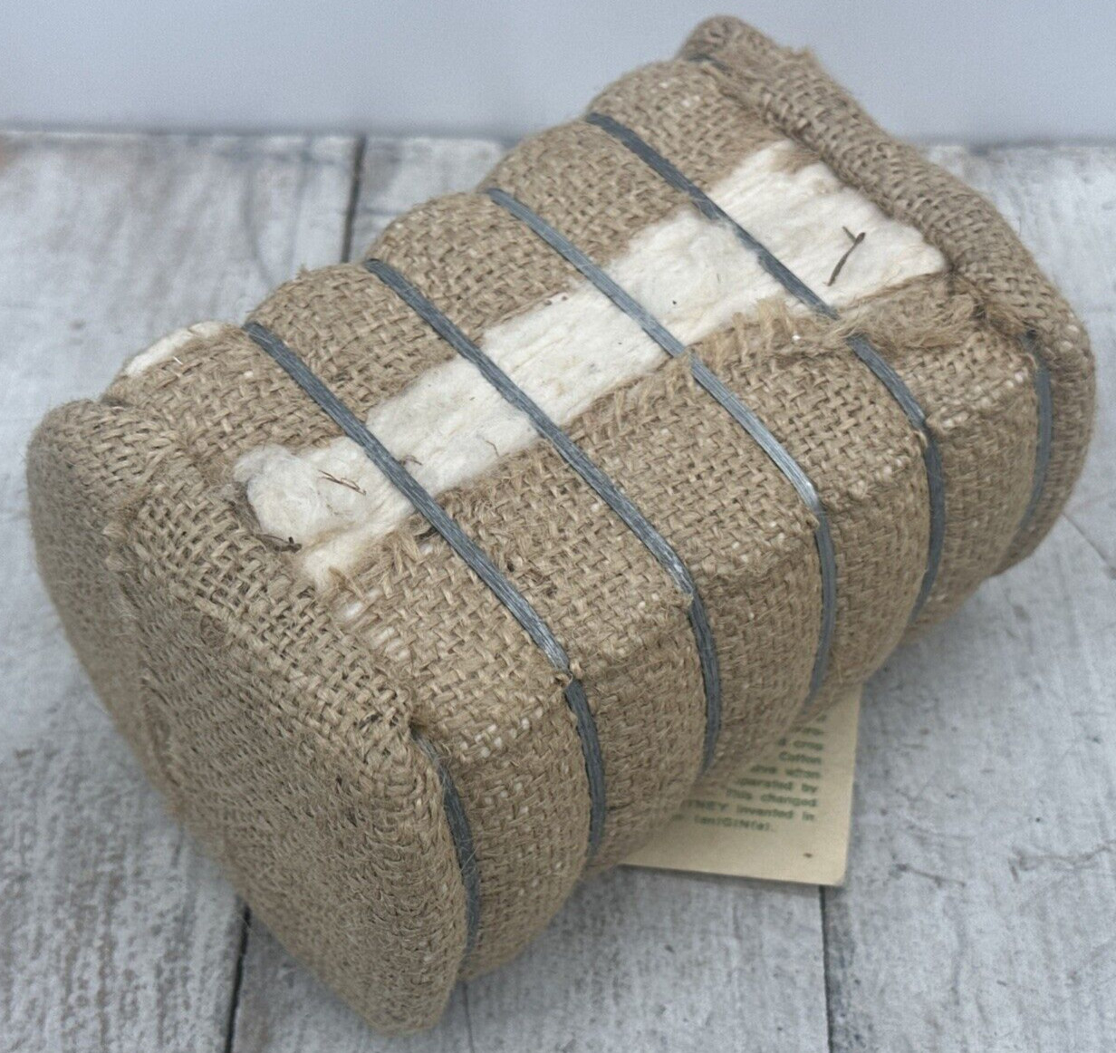 Vintage Souvenir Cotton Bale Texas TX Miniature Lubbock Farmers Co-Op Compress
