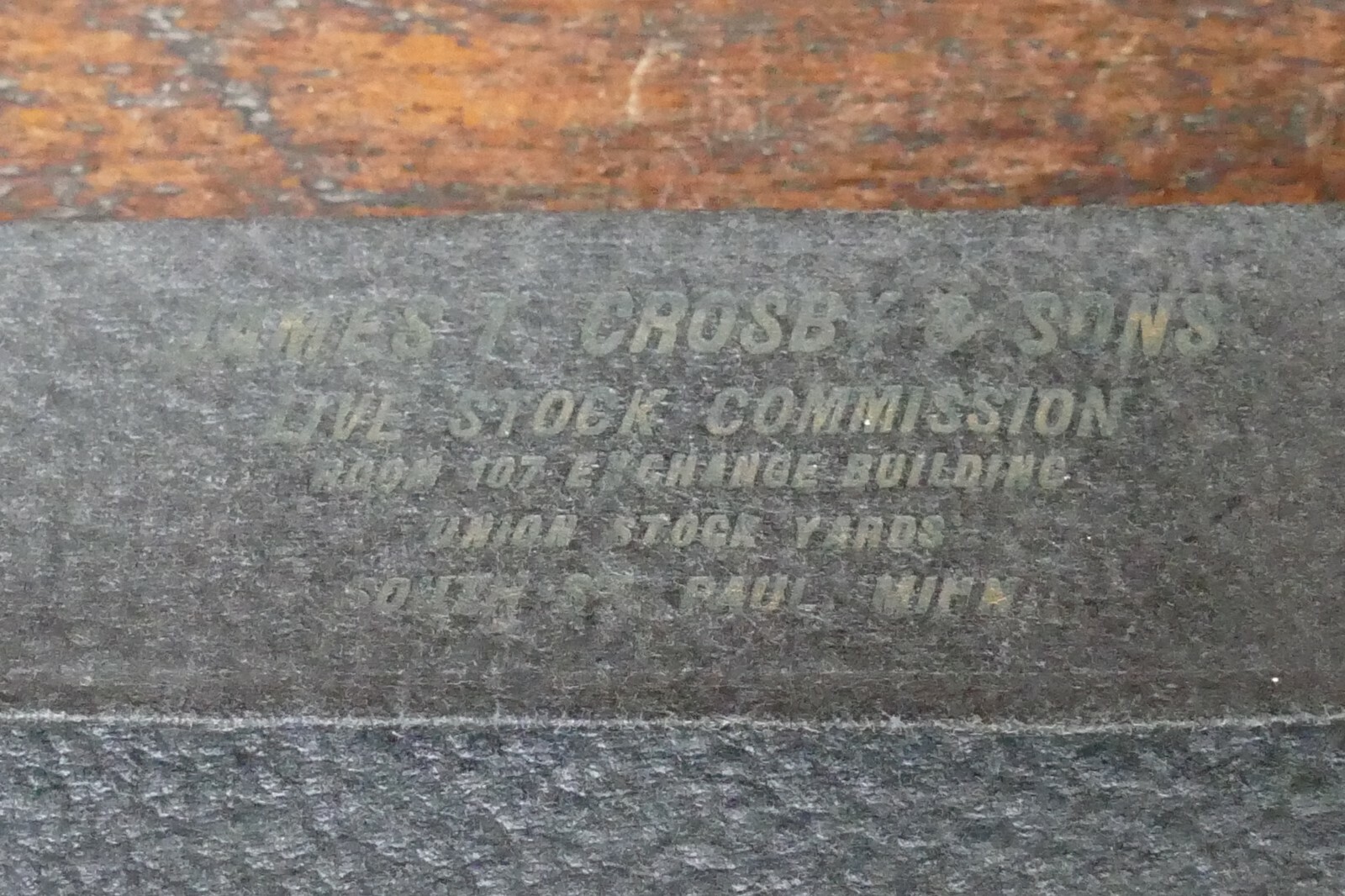 Vintage 1928 Crosby & Sons Union Stock Yard St. Paul MN Commission Ledger Book