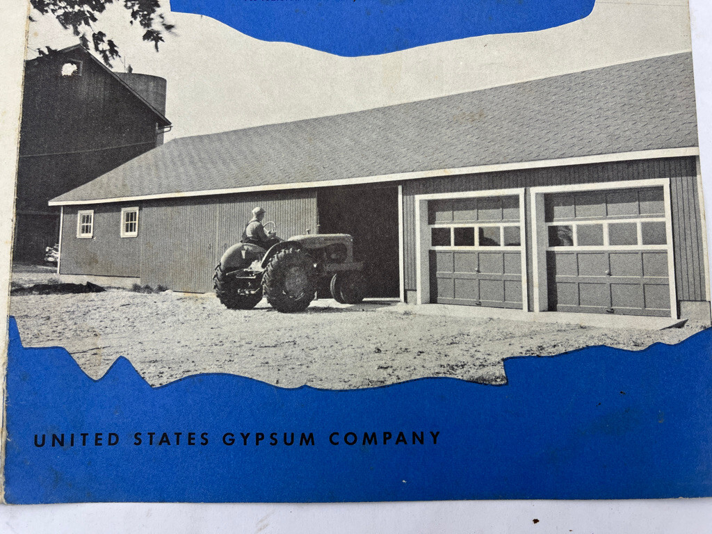 1952 Low Cost Shed for High Priced Machinery for Farms Blueprint U.S. Gypsum Co.
