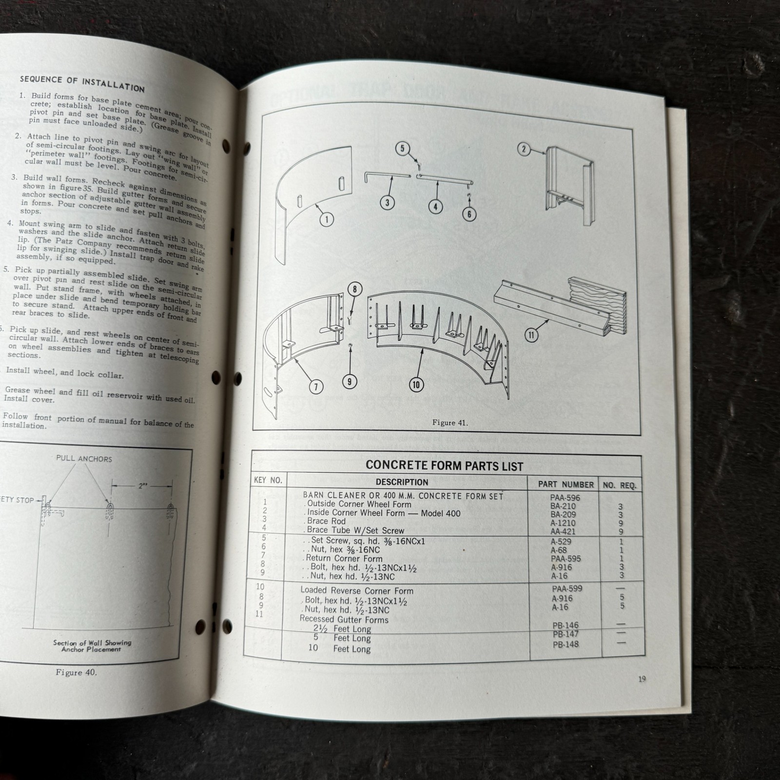 Vintage 1967 Patz Company Barn Cleaner Operation Parts Manual Pound Wisconsin
