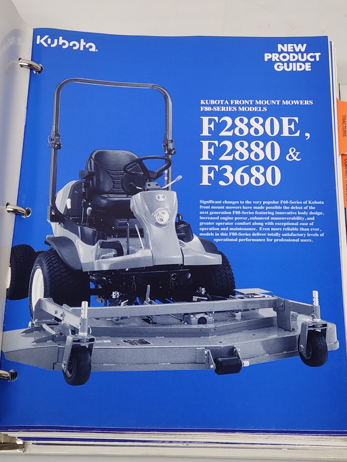 2008 Kubota New Product Guide Dealer Binder Catalogs Brochures Specs