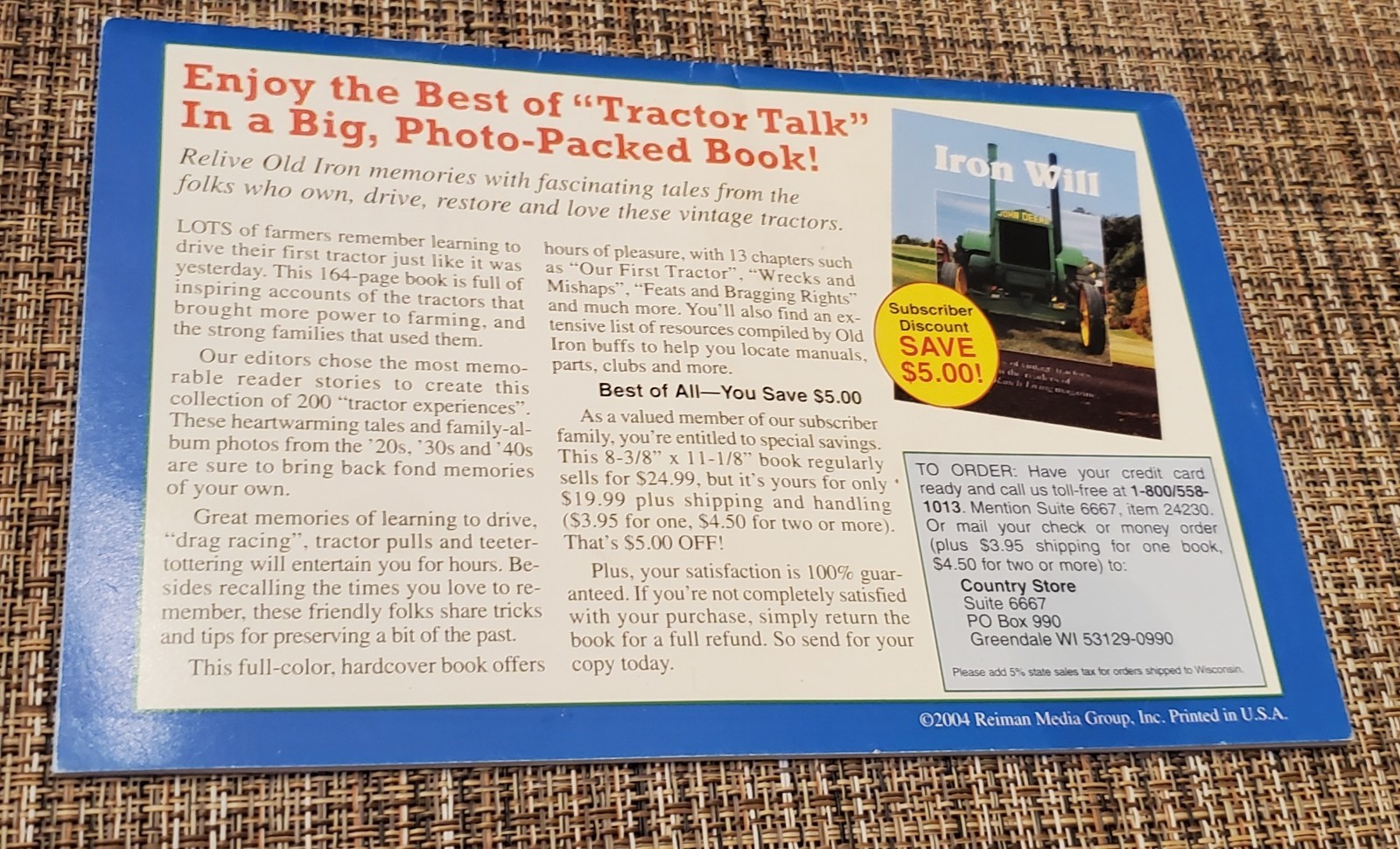 2004 The Best of Tractor Talk Memories on Steel #9 in Series Rare Very Good Cond