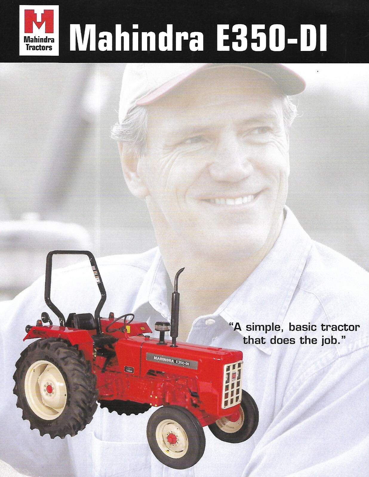 Farm Tractor Data Sheet – Mahindra – E350-DI – 2001 – Brochure (F8627)