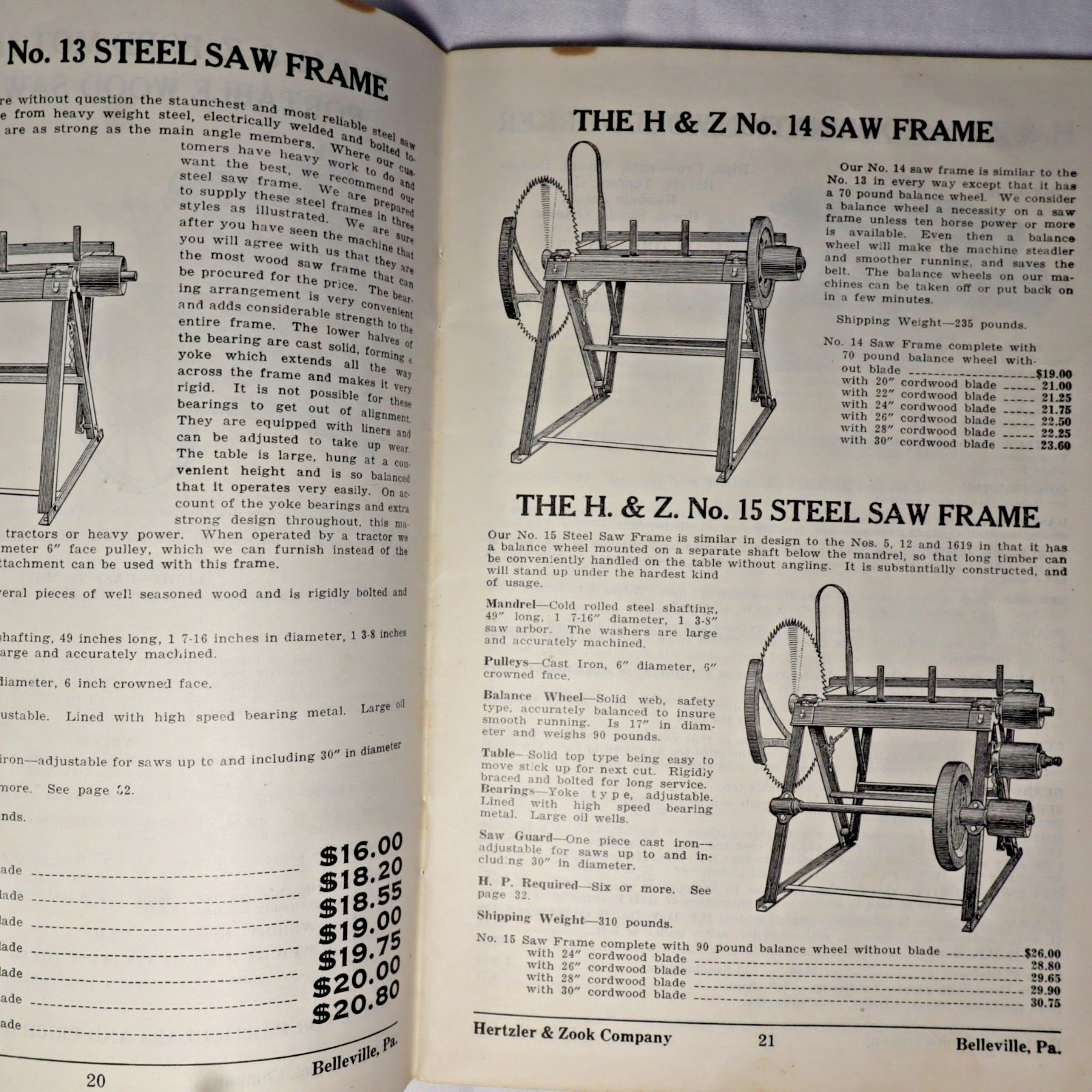 1931-1932 Hertzler & Zook Wood Sawing Machines Farm Tractor Implements Catalog