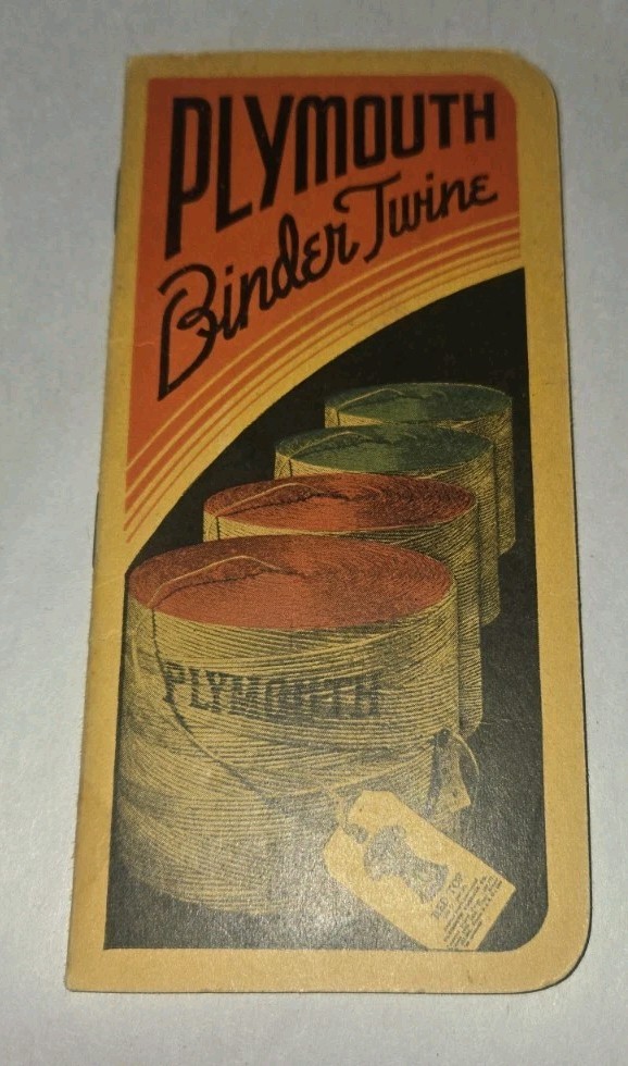 Plymouth Binder Twine Advertising Pocket Calender Notebook Possibly 1937 / 1938