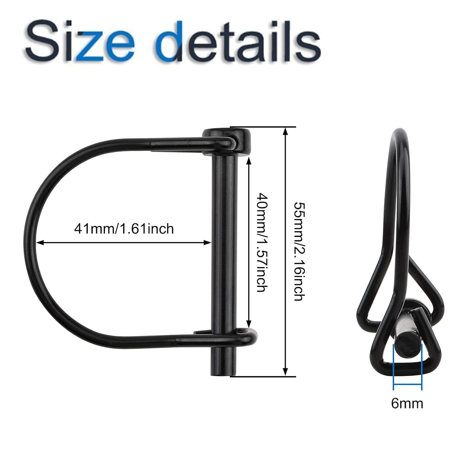 INCREWAY Wire Lock Pin, 1/4&Prime; Heavy Duty Safety Coupler Shaft Locking Pin 10pcs