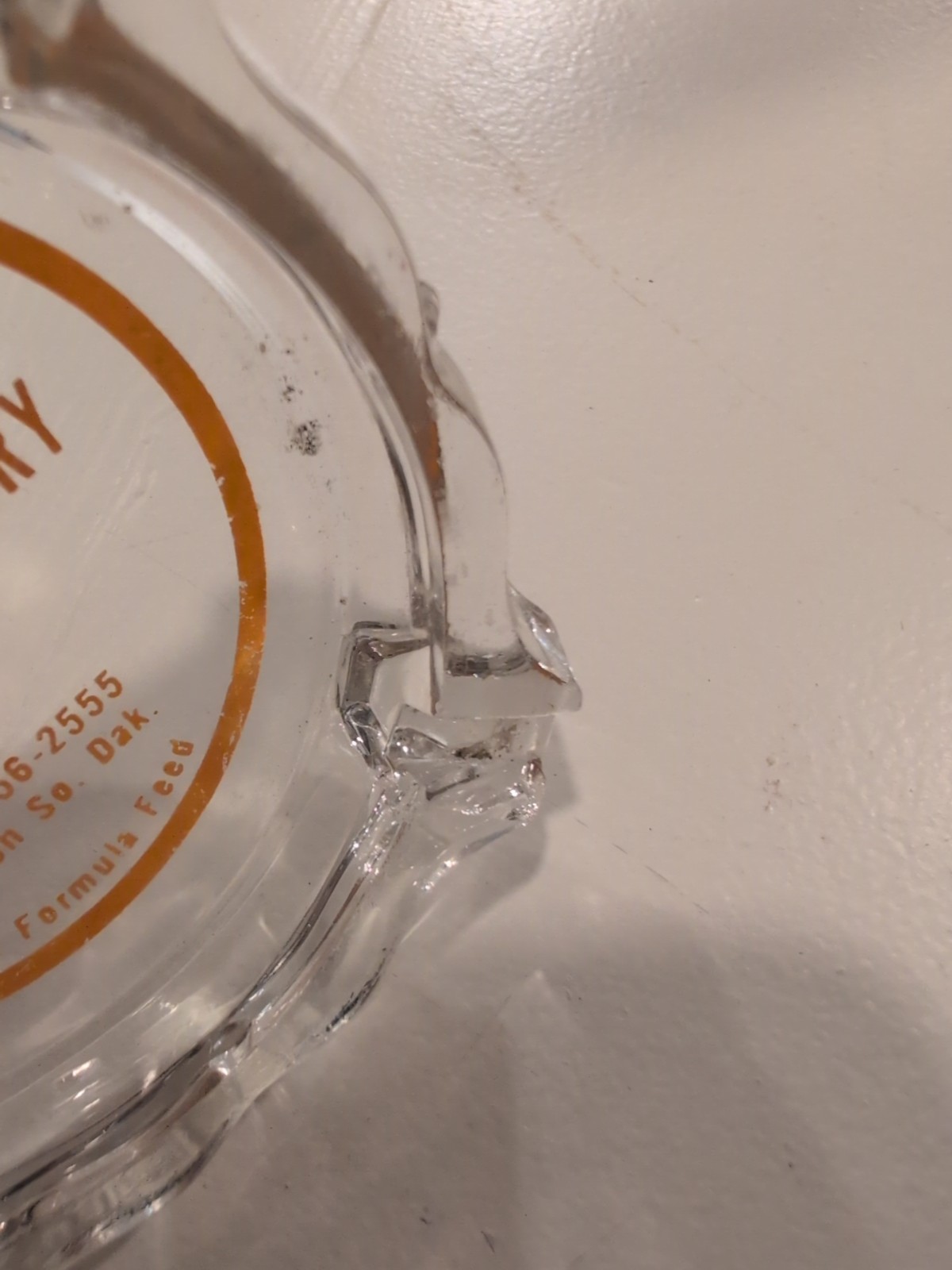 Vtg Sunshine Hatchery Glass Ashtray Madison South Dakota Zip Feed Hy-Line