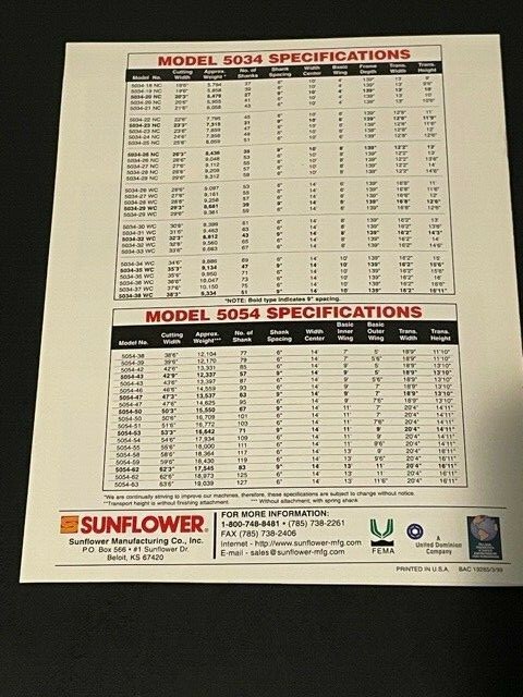 Sunflower Series 5000 Field Cultivator & 9000 Grain Drill Dealer&rsquo;s Brochure