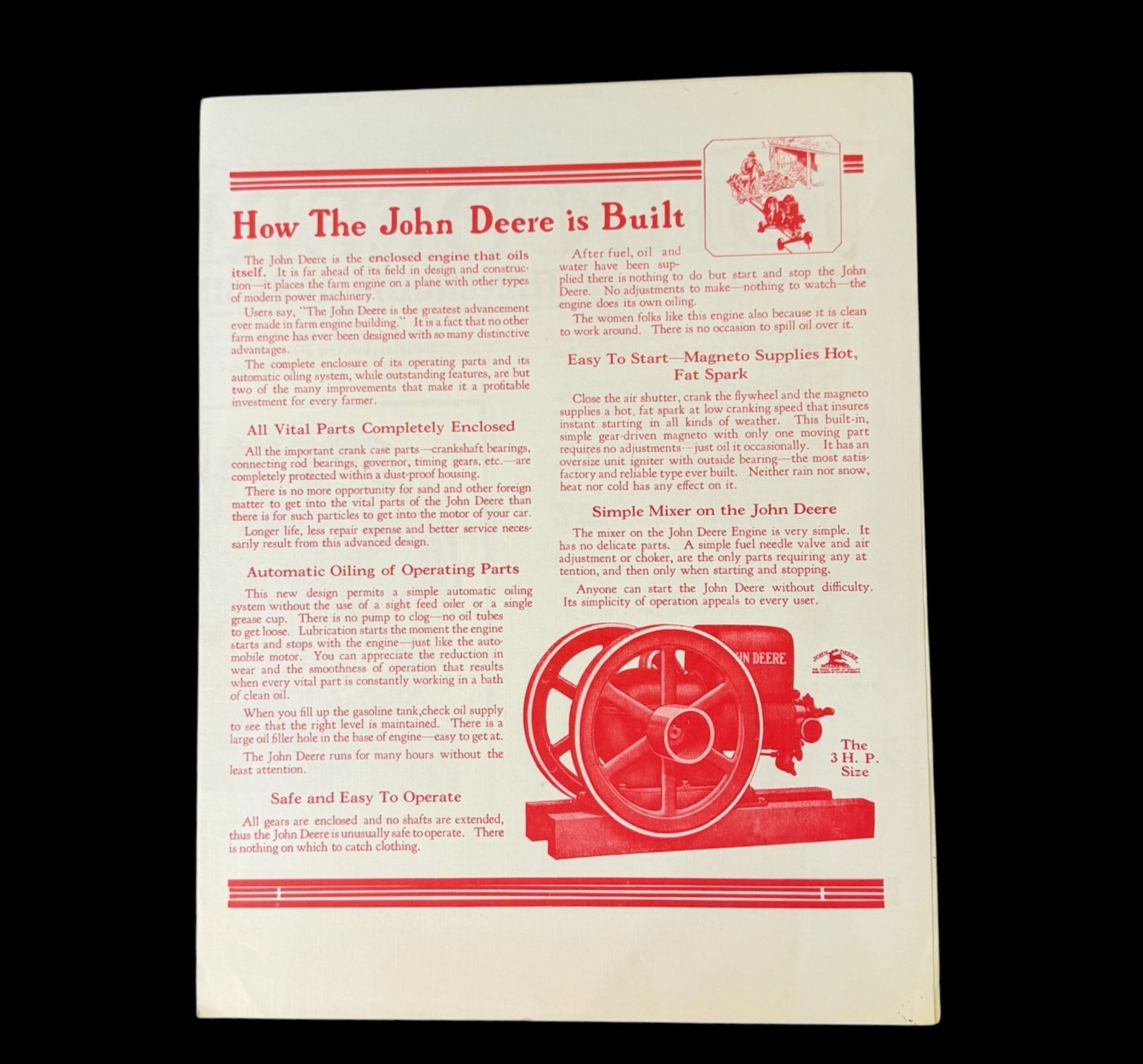 Vintage 1930s John Deere Type Model E Stationary Engine Brochure Reproduction?