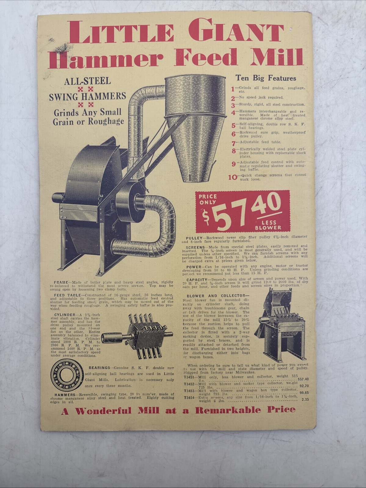 Thresher & Power Farming Supplies Saw Mill Accessories T-33 R.R. Howell Minneap