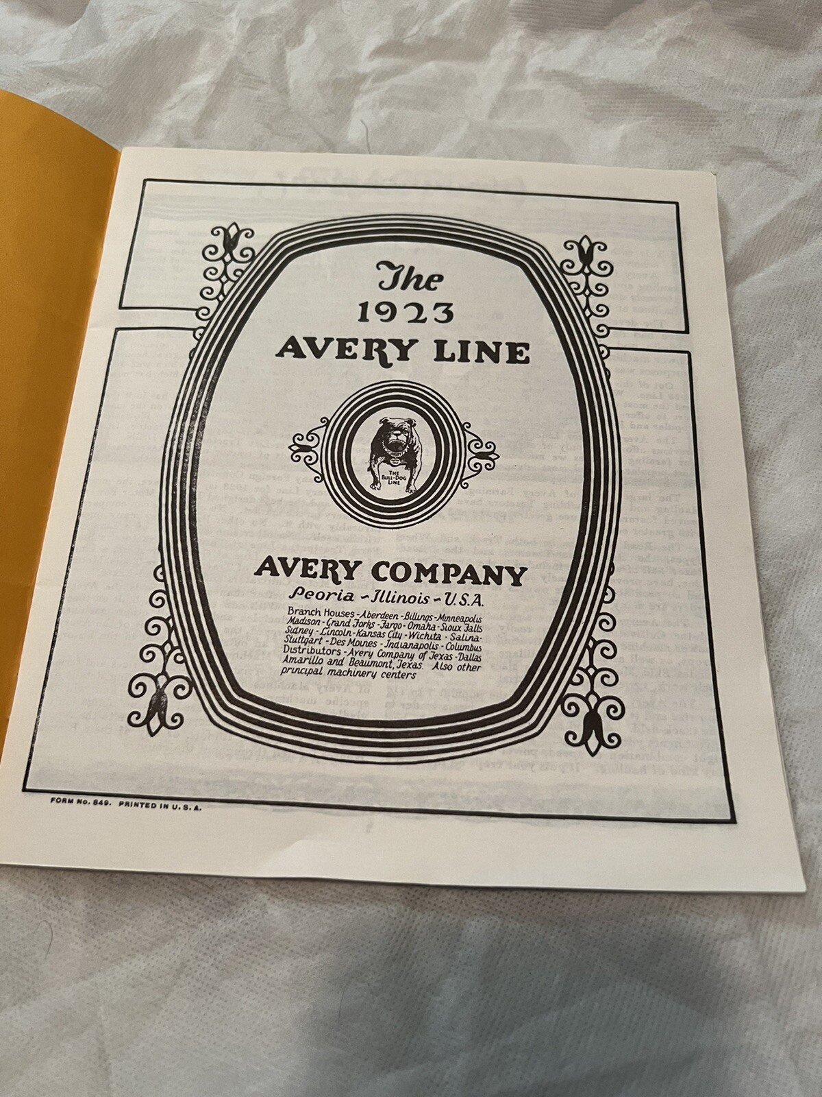THE 1923 AVERY COMPANY AVERY LINE CATALOG VINTAGE ORIGINAL PRINT