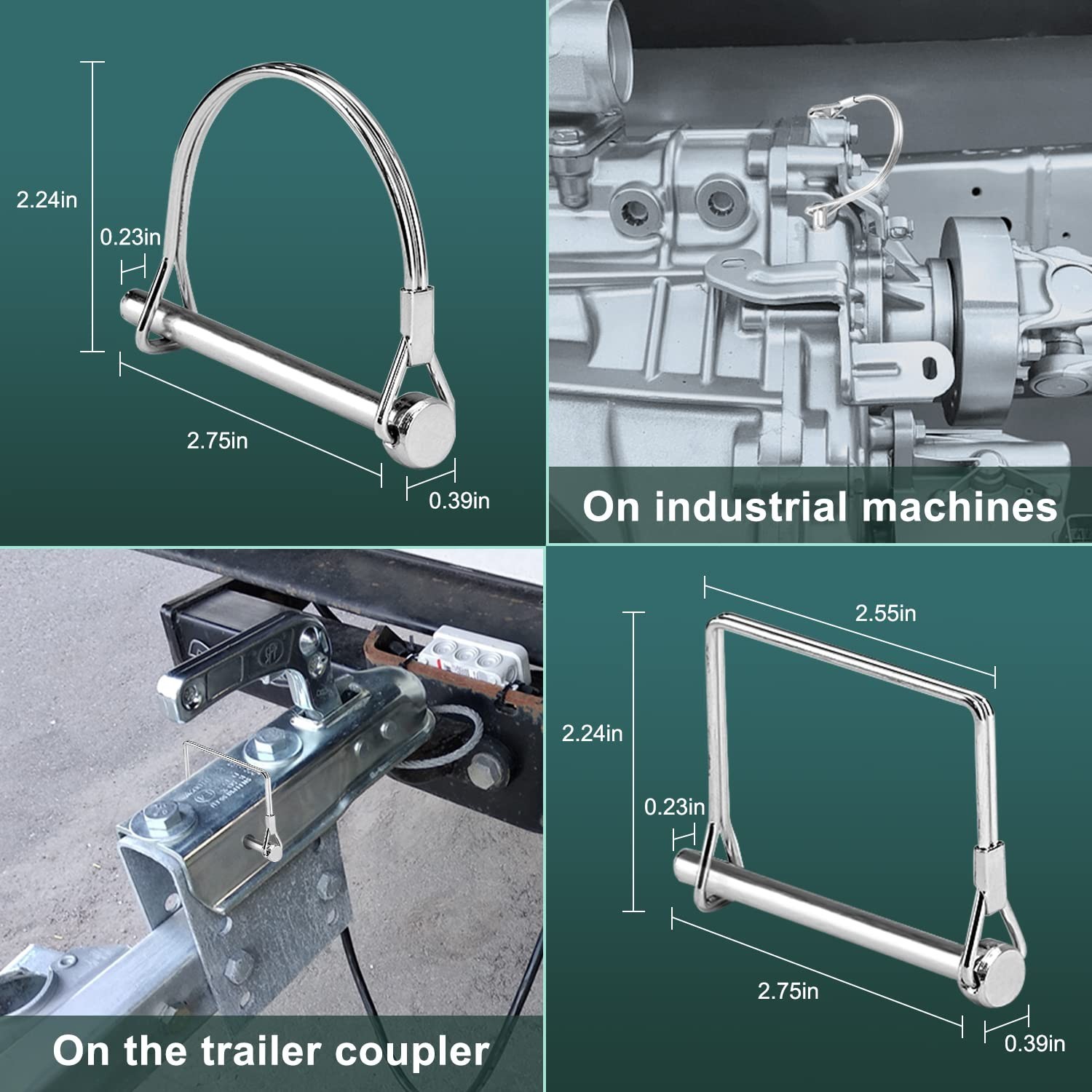 Versatile 1/4 Inch Locking Pin for PTO Shafts – Square & Arch Options Available