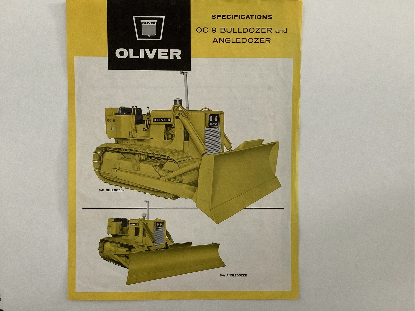 OLIVER OC-9 BULLDOZER AND ANGLEDOZER SINGLESHEET 1963