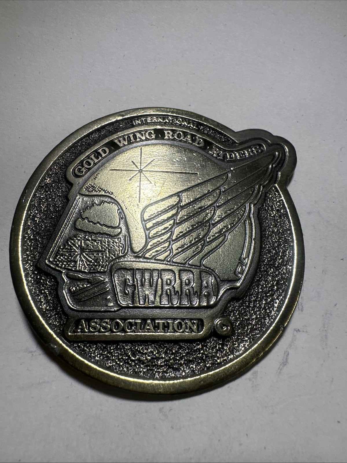 Honda Motorcycle Int Gold Wing Road Riders Association GWRRA Brass Belt Buckle