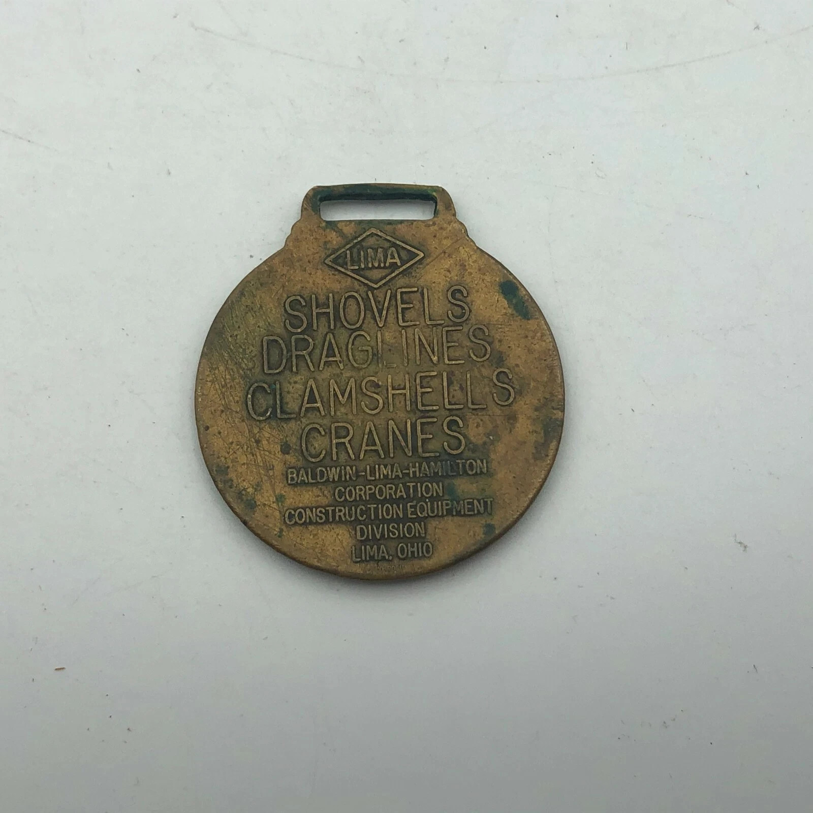 Lima Shovels Watch Fob Draglines Clamshells Cranes Baldwin Hamilton Vintage Ohio