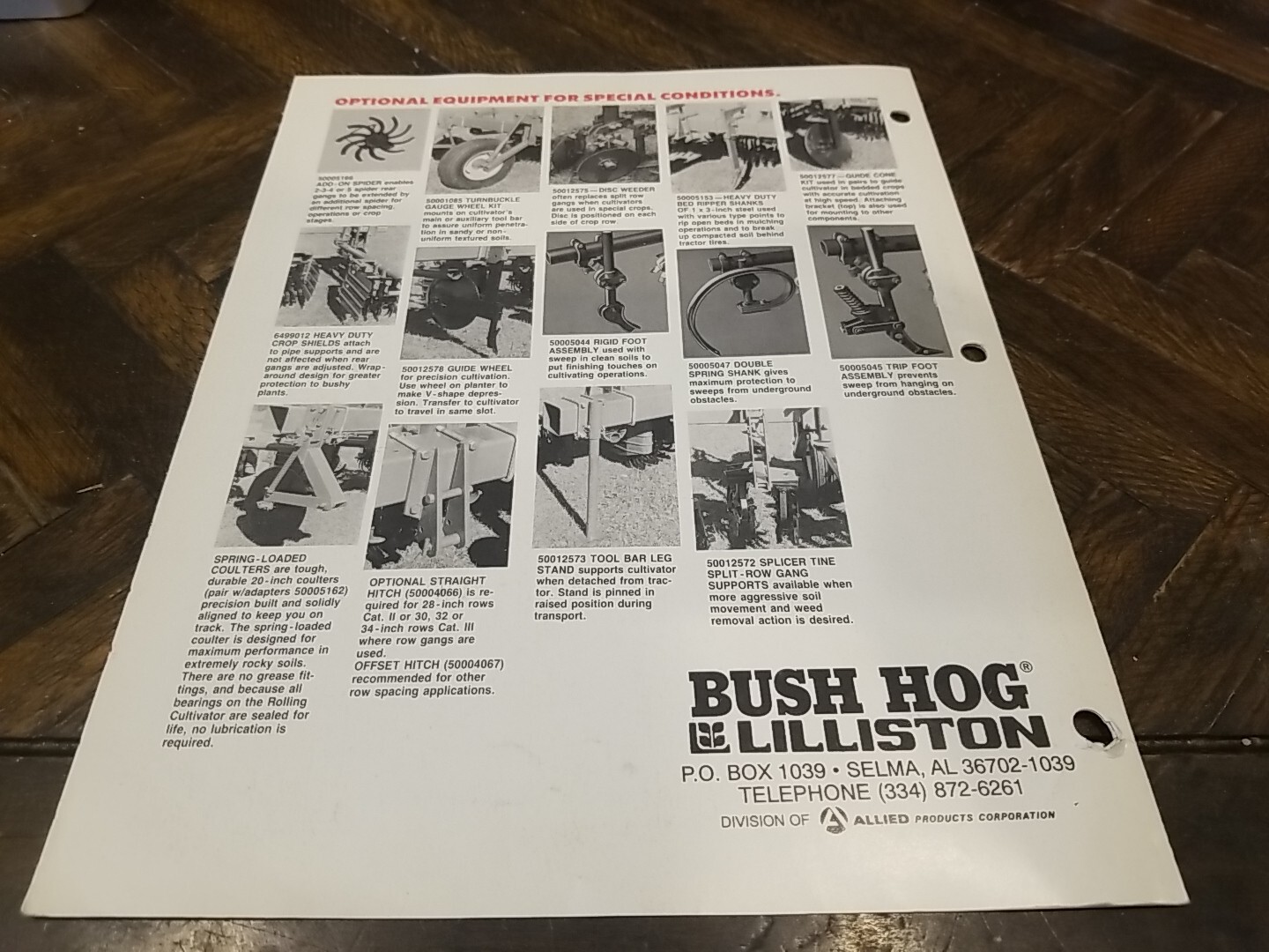 BUSH HOG Rolling Cultivators Sales Brochure 4 Pages