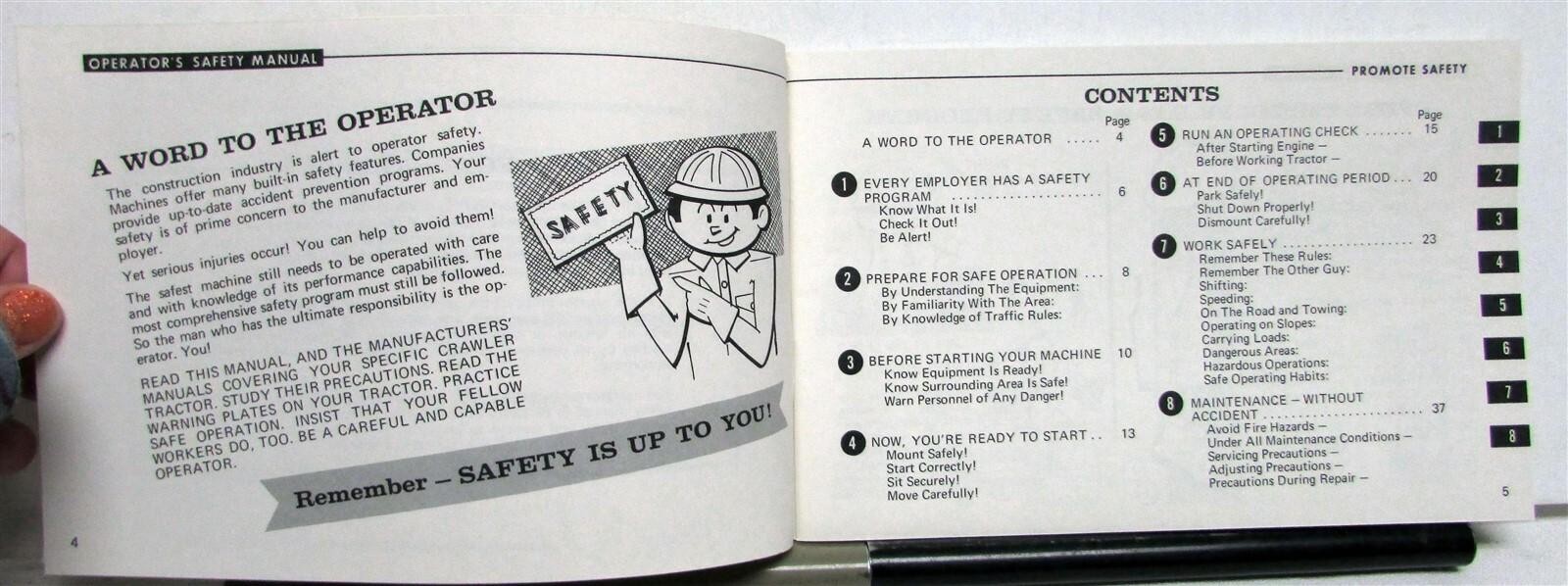 1969 CIMA Crawler Tractor Operating & Maintenance Construction Safety Manual