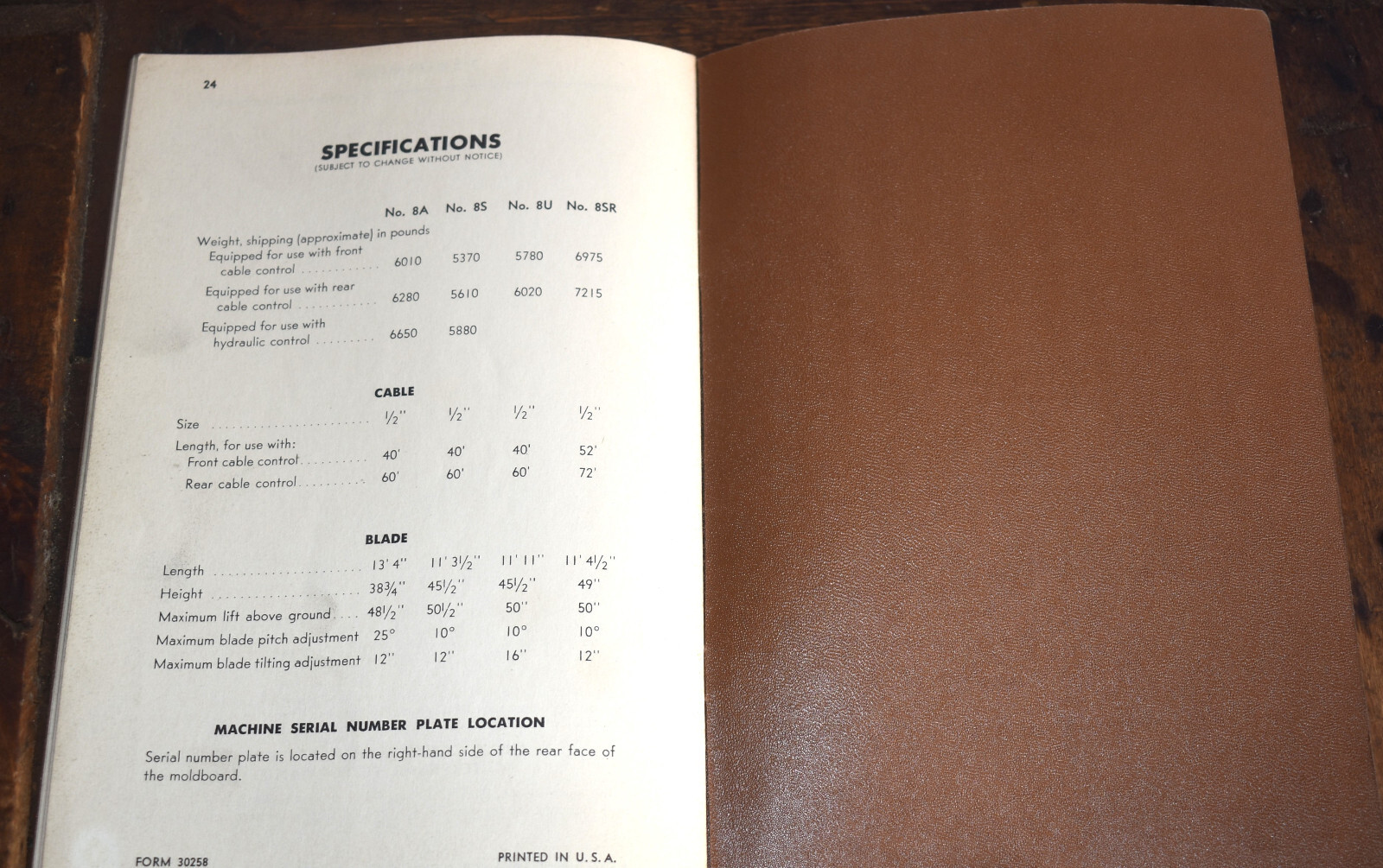 1950s Caterpillar No 8A 8S 8U 8SR Bulldozer Parts Catalog