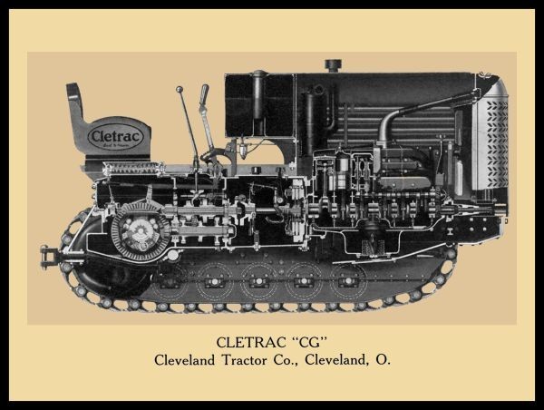 1939 Cletrac Model CG Crawler Tractor Cutaway View NEW METAL SIGN: 12×16&Prime;