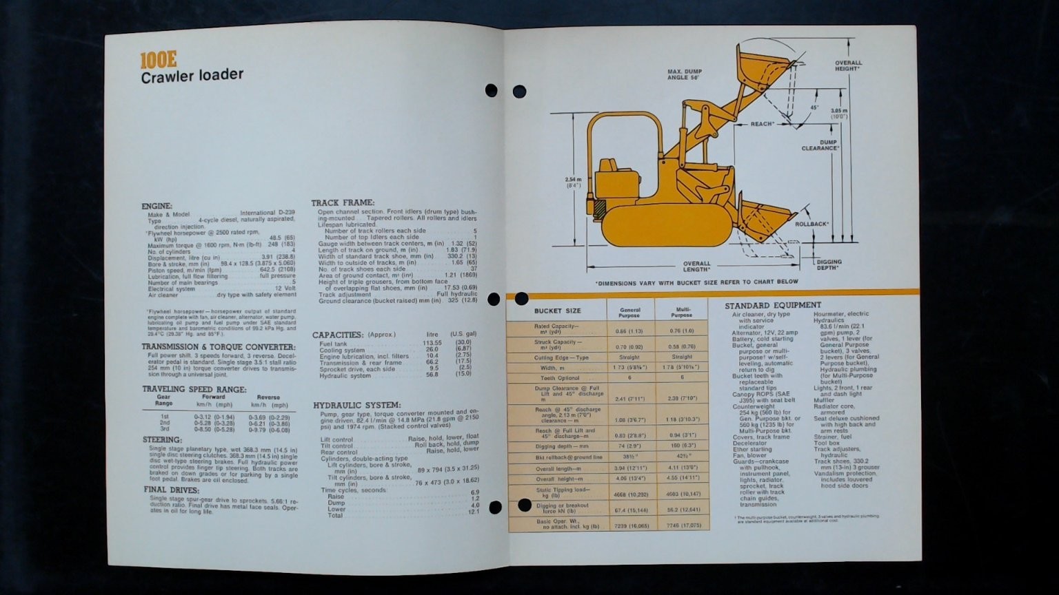 International 100E Crawler Loader Brochure Vintage Agricultural Equipment
