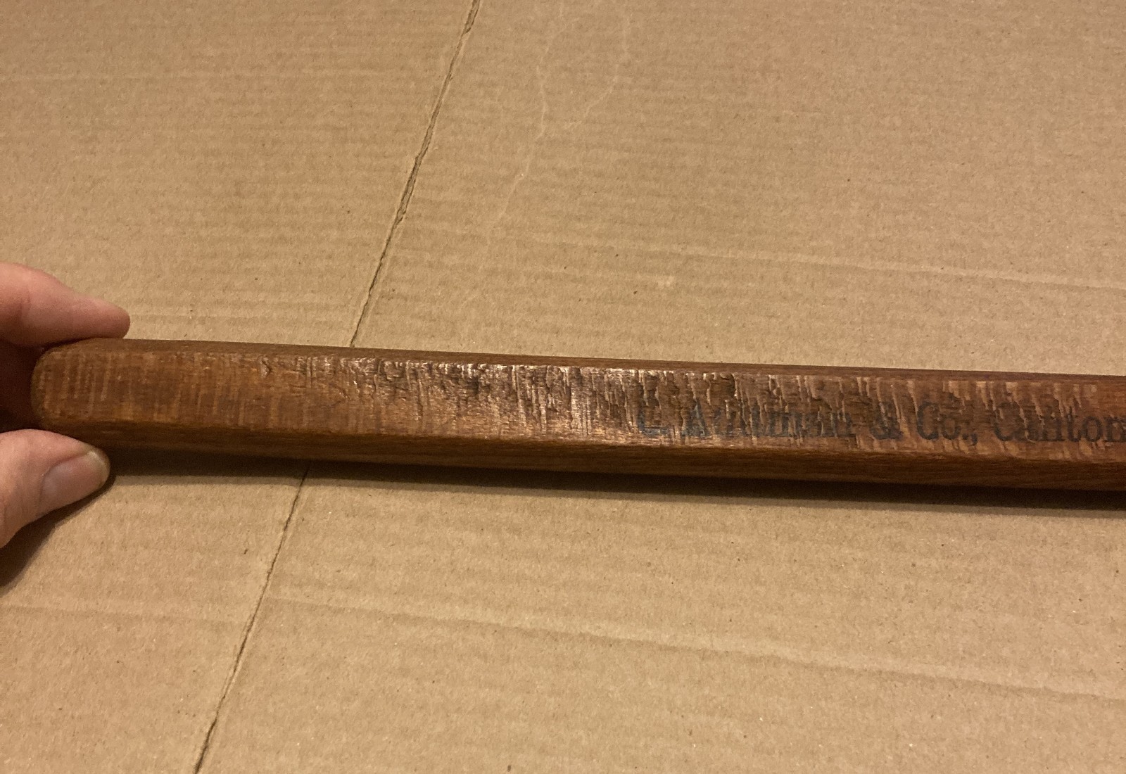 ANTIQUE C AULTMAN & CO CANTON OHIO THRESHERS AND ENGINES ADV WALKING STICK