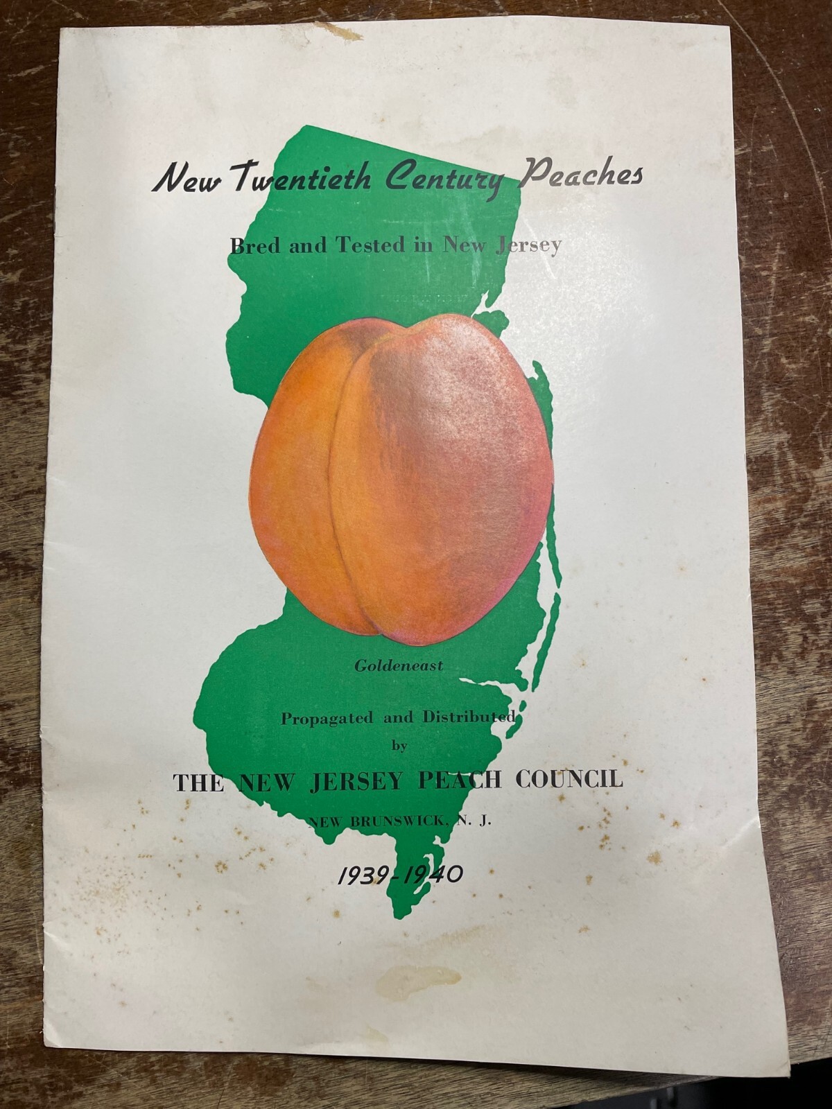 New Jersey Peach Council Farming Brochure 1939 1940 New Twentieth Century VTG